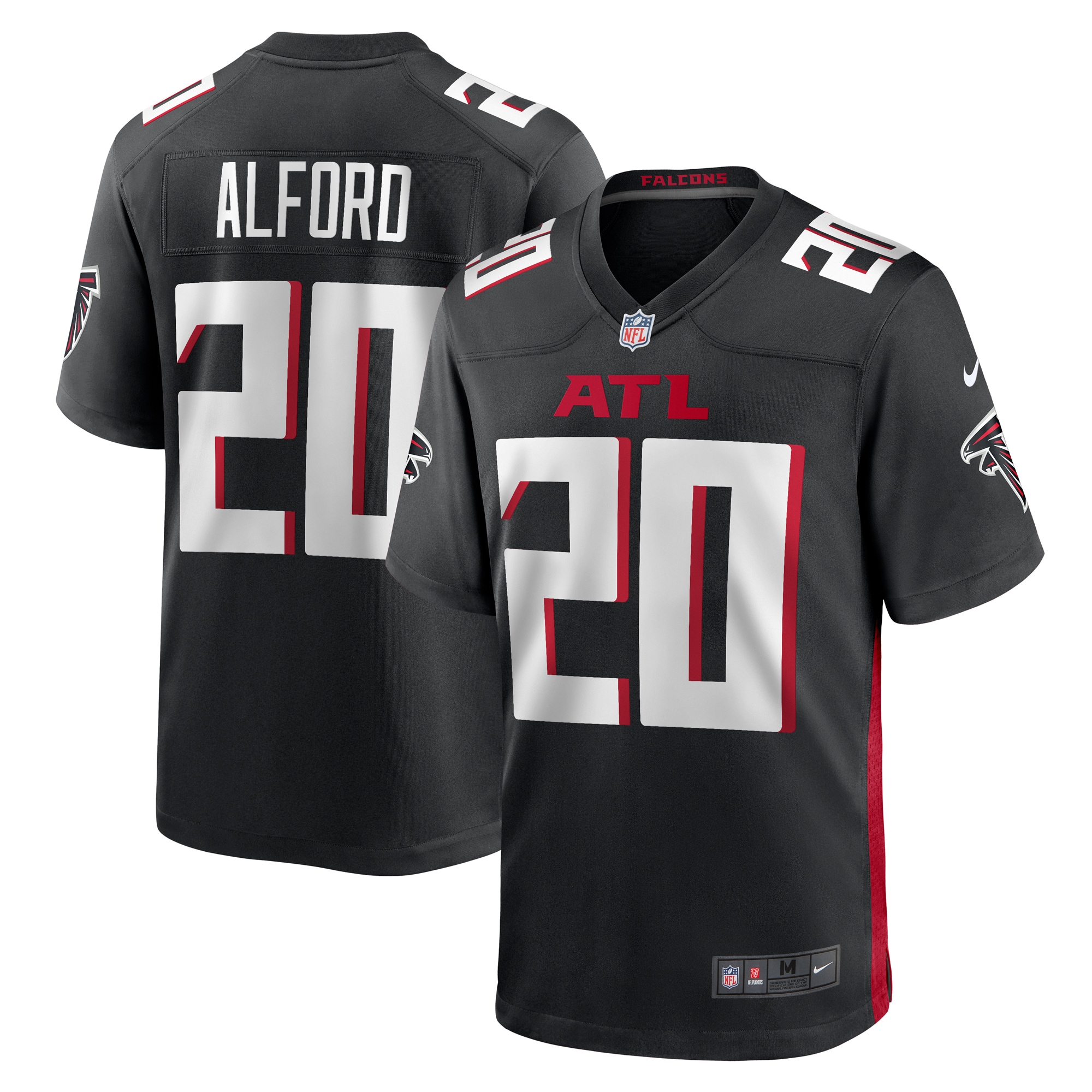 Men's Atlanta Falcons Dee Alford Black Team Game Jersey Js3527