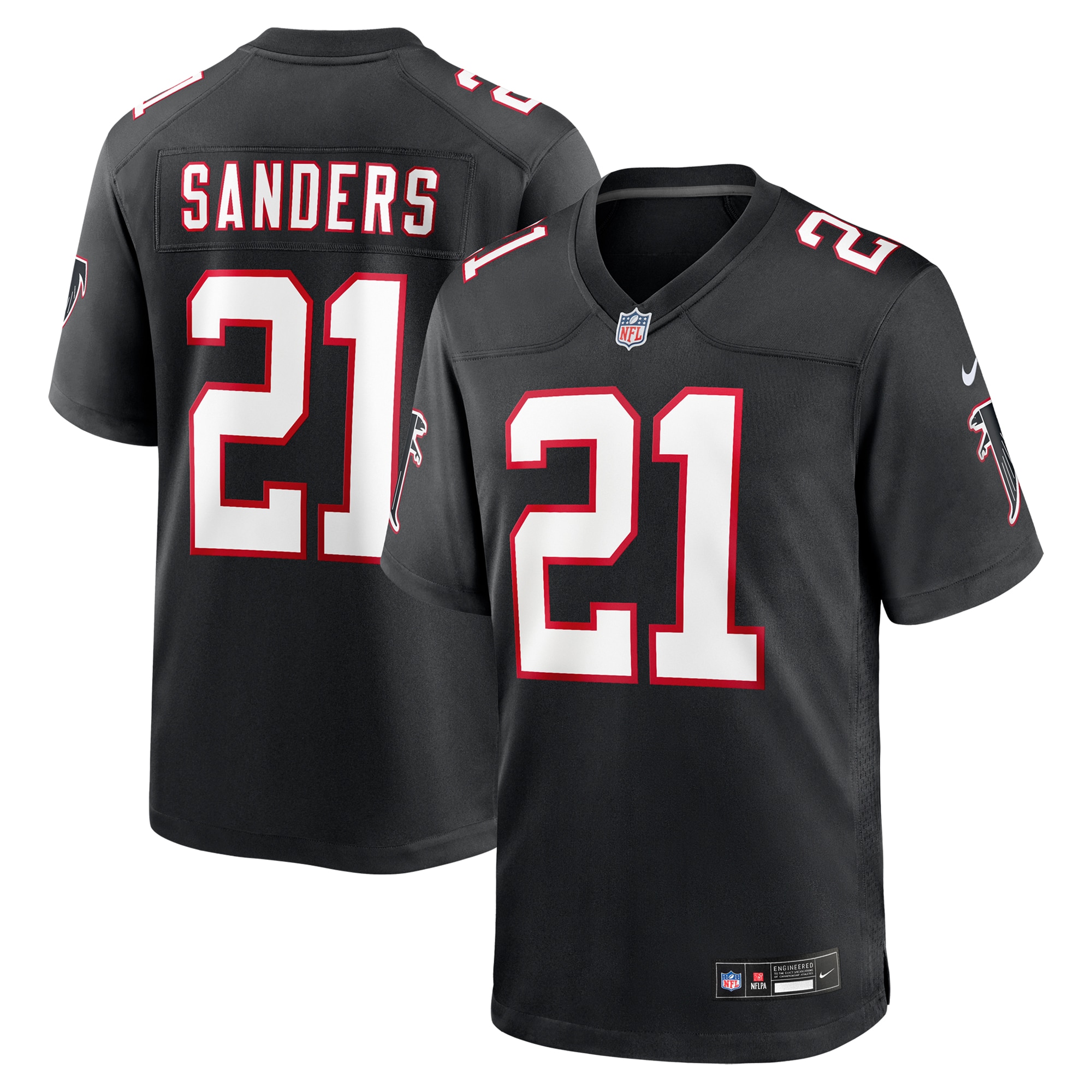 Men's Atlanta Falcons Deion Sanders Black Alternate Retired Player Game Jersey Js5732