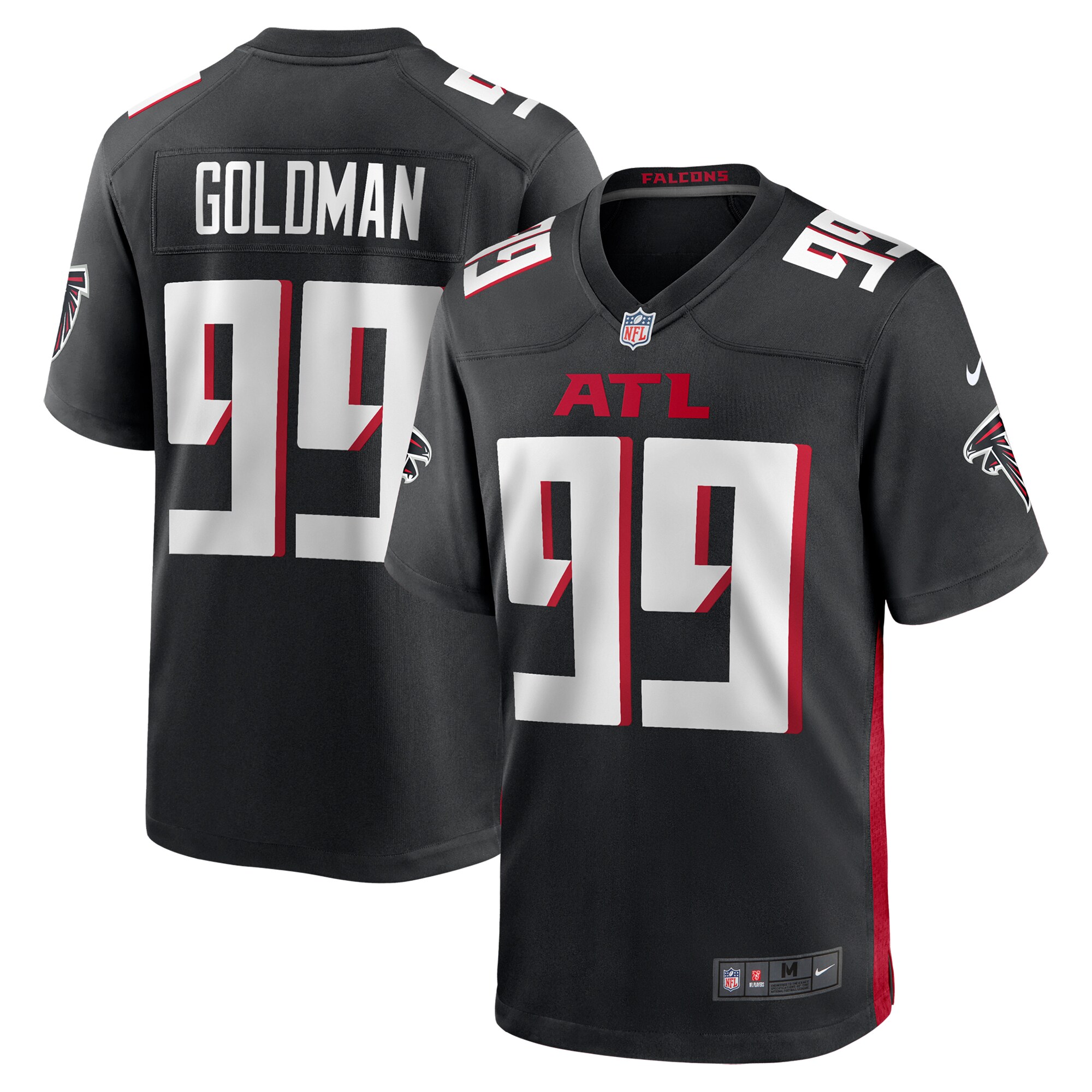 Men's Atlanta Falcons Eddie Goldman Black Team Game Jersey Js5203