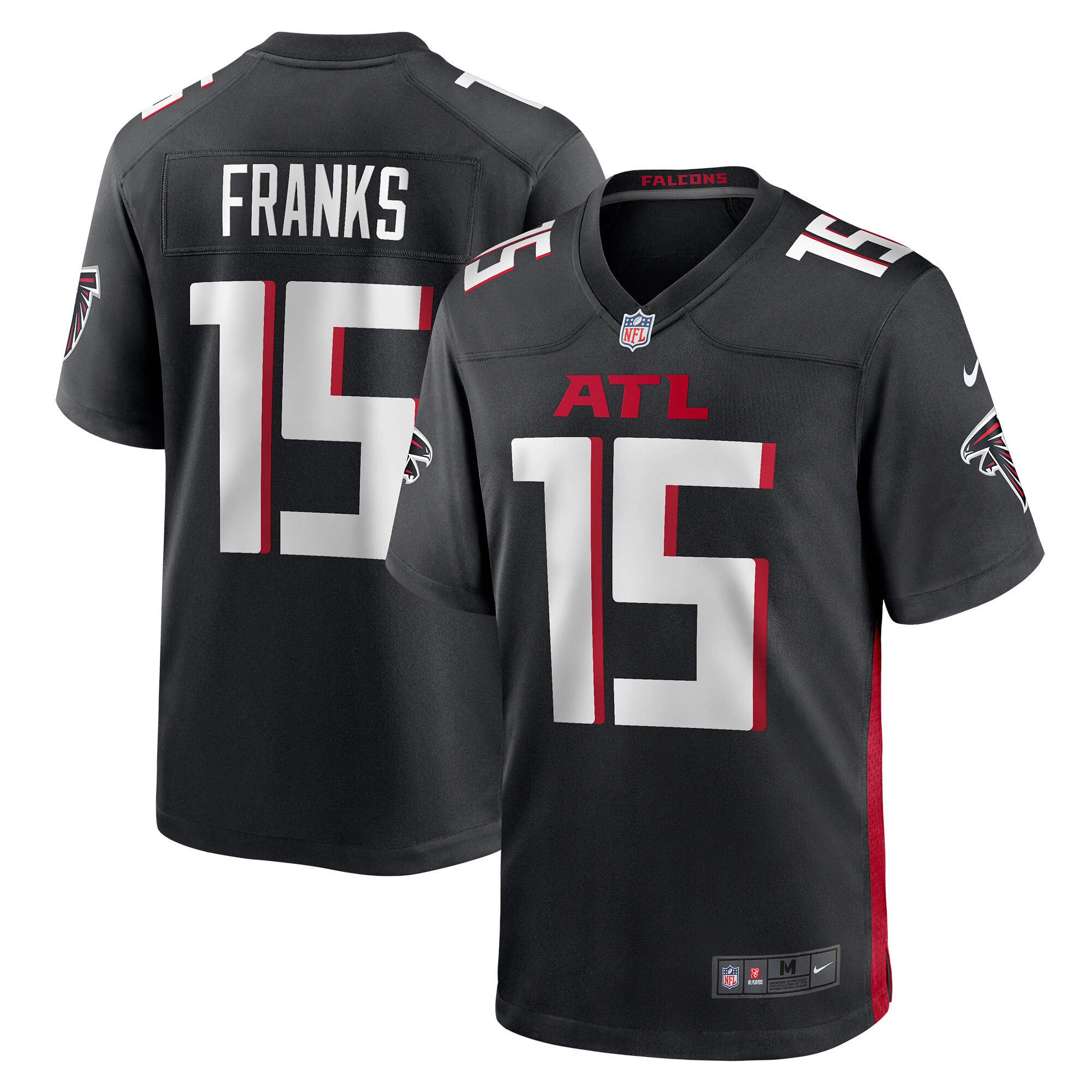 Men's Atlanta Falcons Feleipe Franks Black Game Jersey Js5624