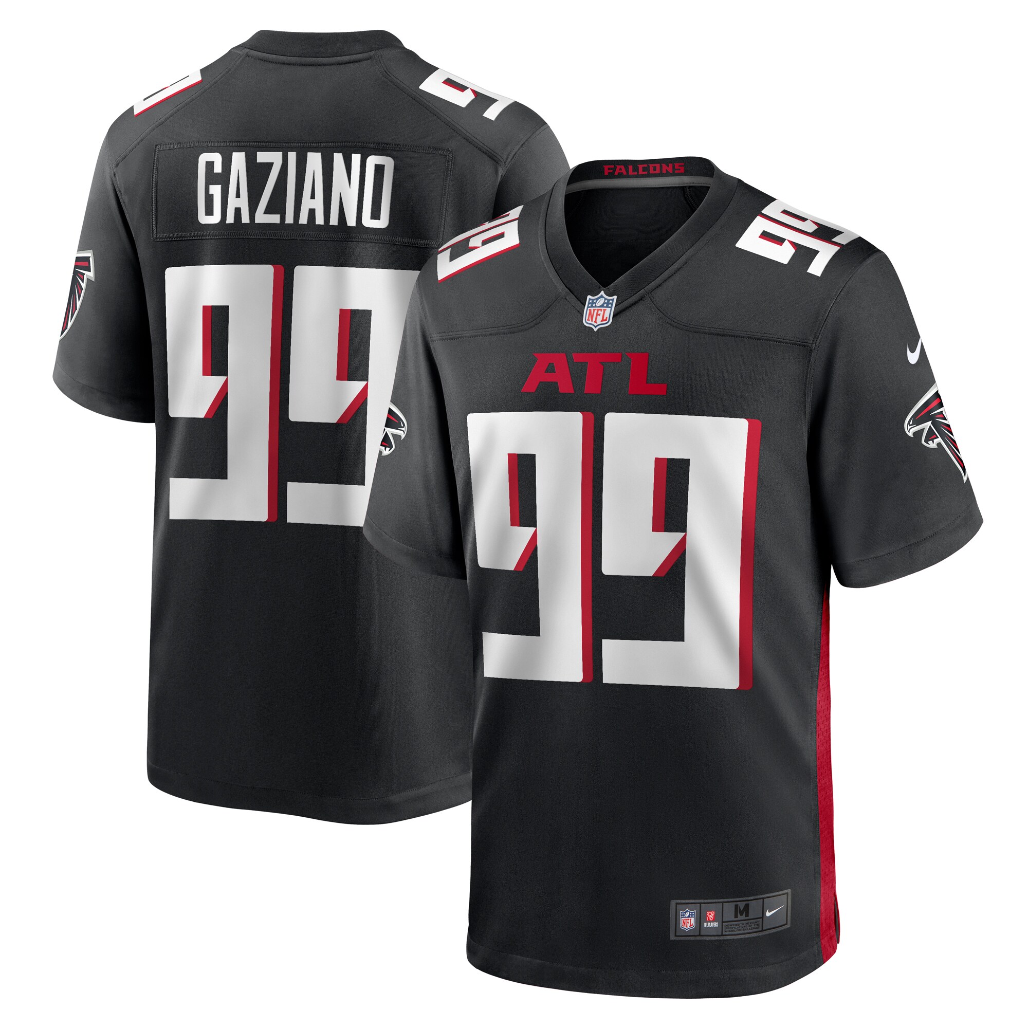 Men's Atlanta Falcons Joe Gaziano Black Team Game Jersey Js4455