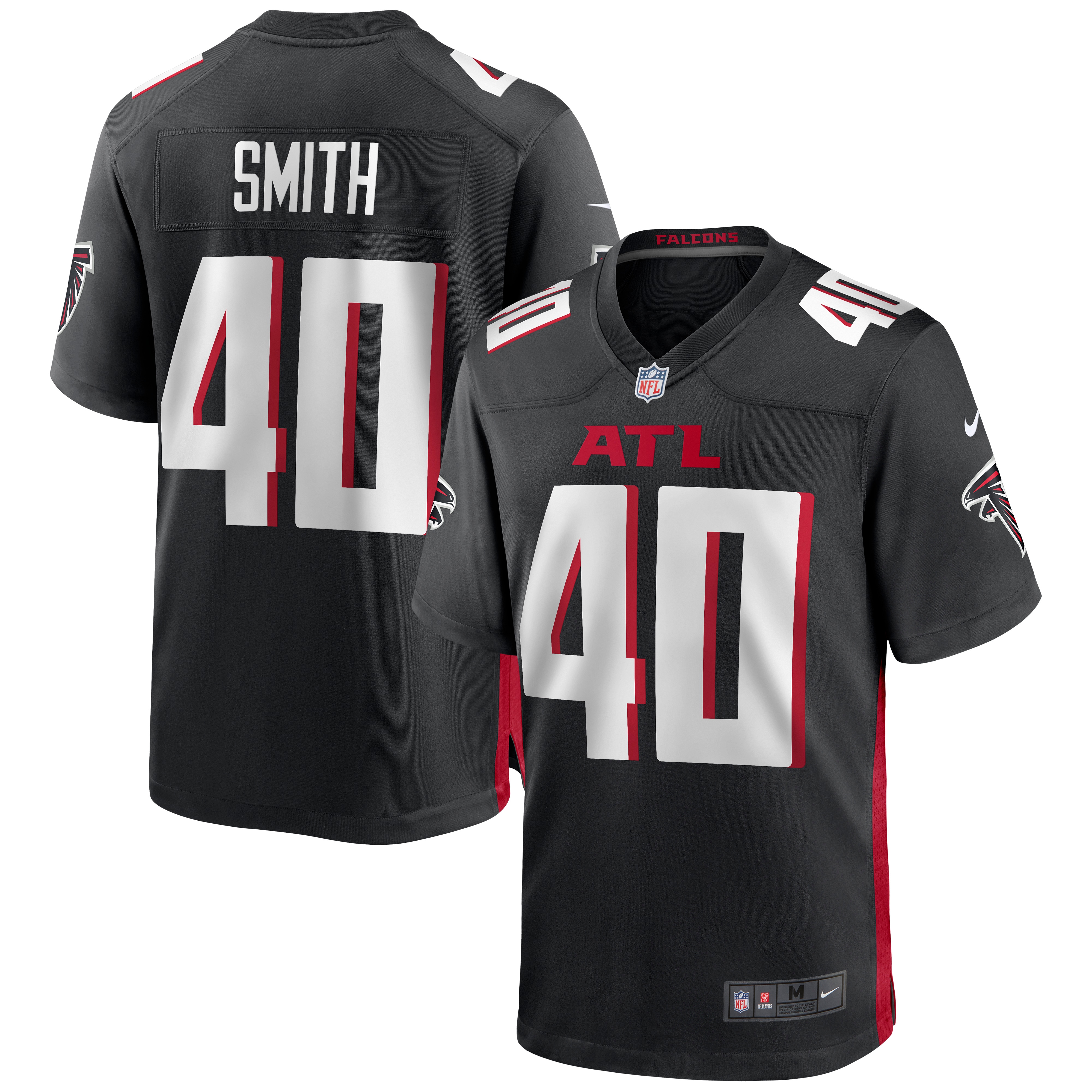 Men's Atlanta Falcons Keith Smith Black Game Jersey Js4805