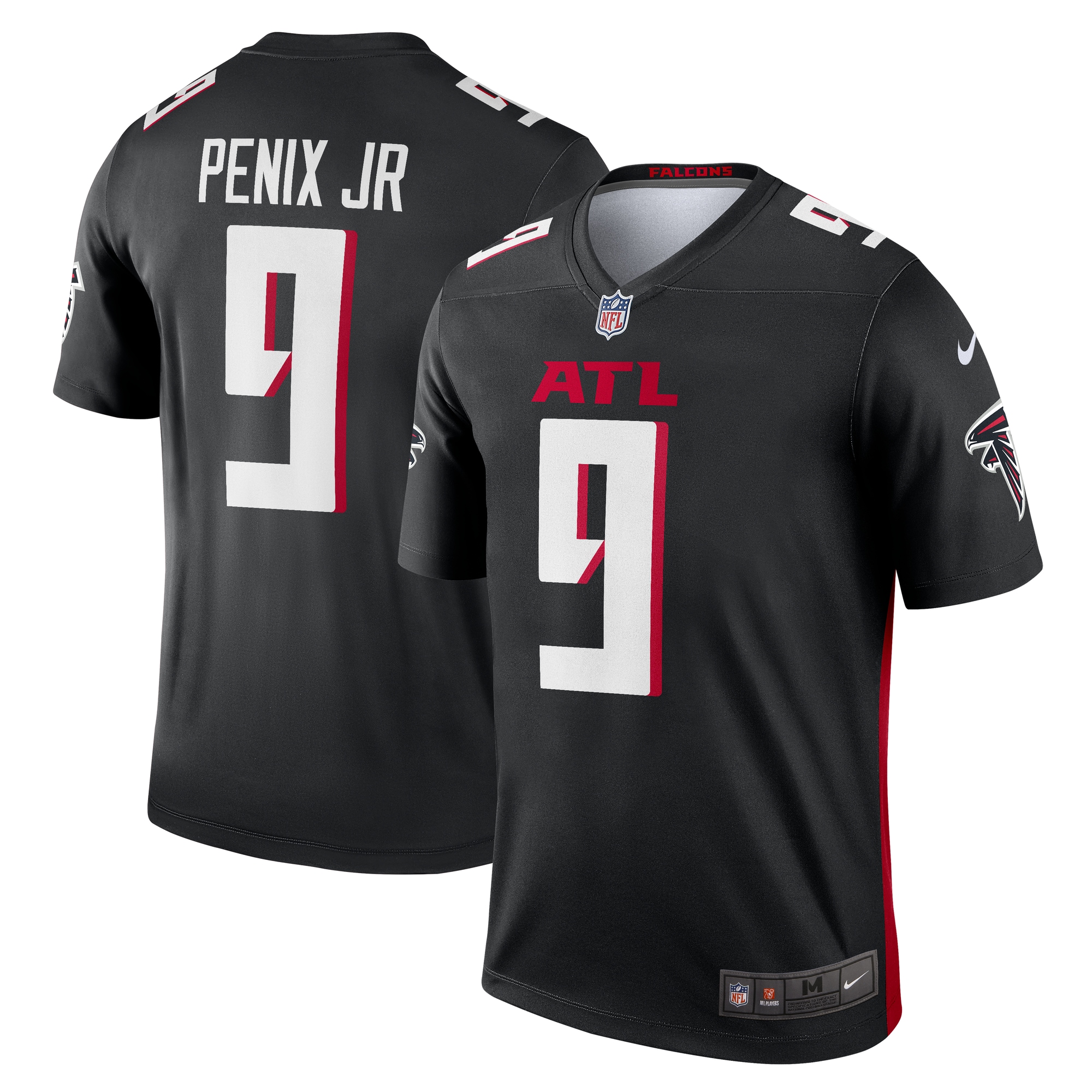 Men's Atlanta Falcons Michael Penix Jr. Black Team Legend Player Performance Top Js5491