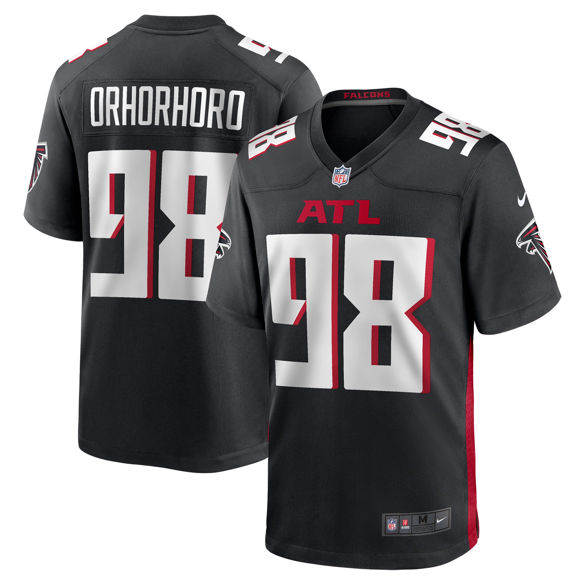 Men's Atlanta Falcons Ruke Orhorhoro Black Team Game Jersey Js8535