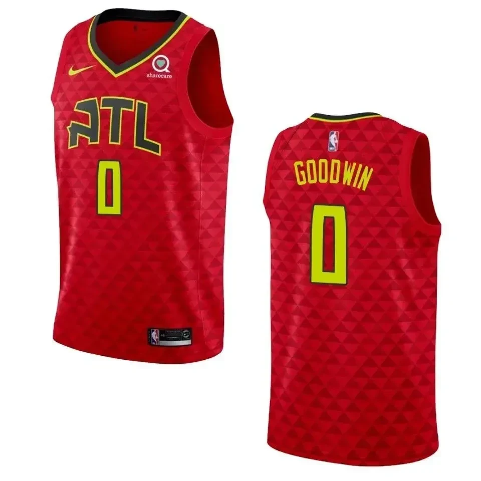 Men's Atlanta Hawks 0 Brandon Goodwin Statement Swingman Jersey - Red