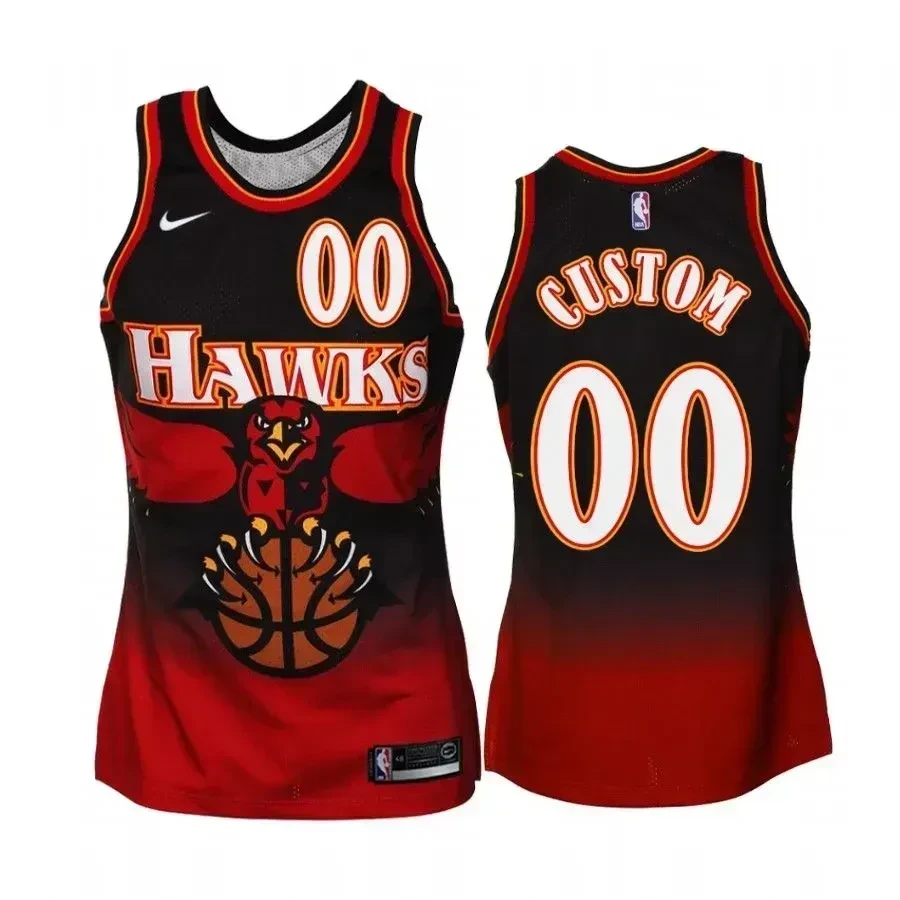 Men's Atlanta Hawks 00 Custom 1995-1999 Hardwood Classics Jersey