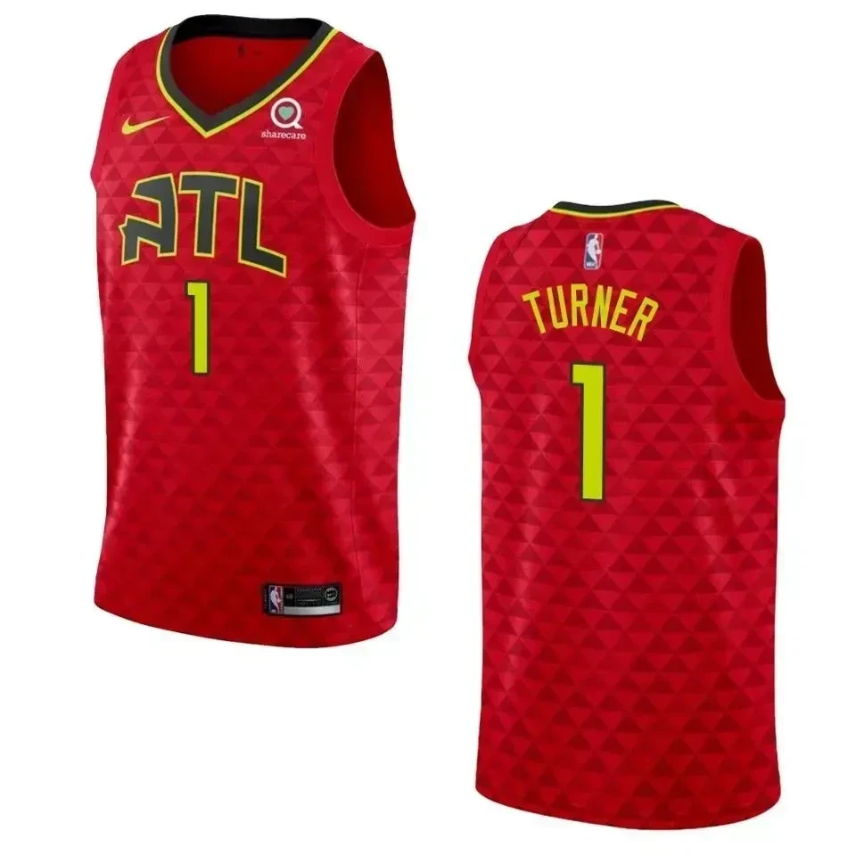 Men's Atlanta Hawks 1 Evan Turner Statement Swingman Jersey - Red