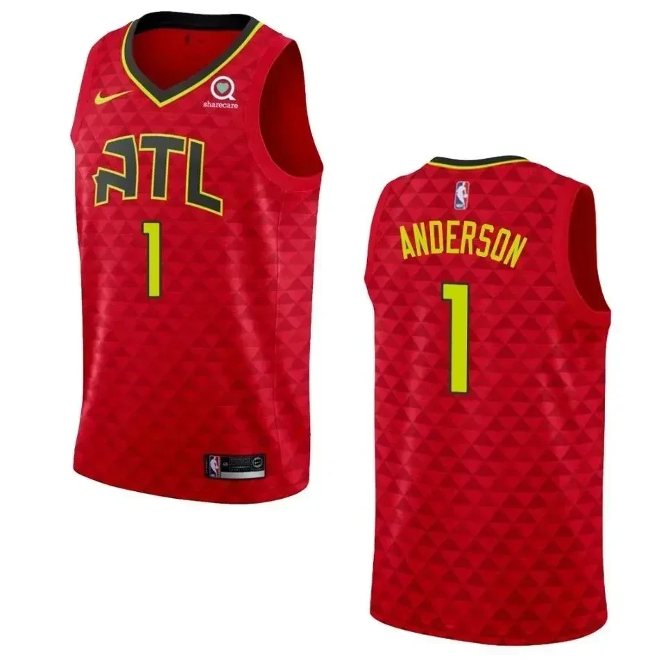 Men's Atlanta Hawks 1 Justin Anderson Statement Swingman Jersey - Red