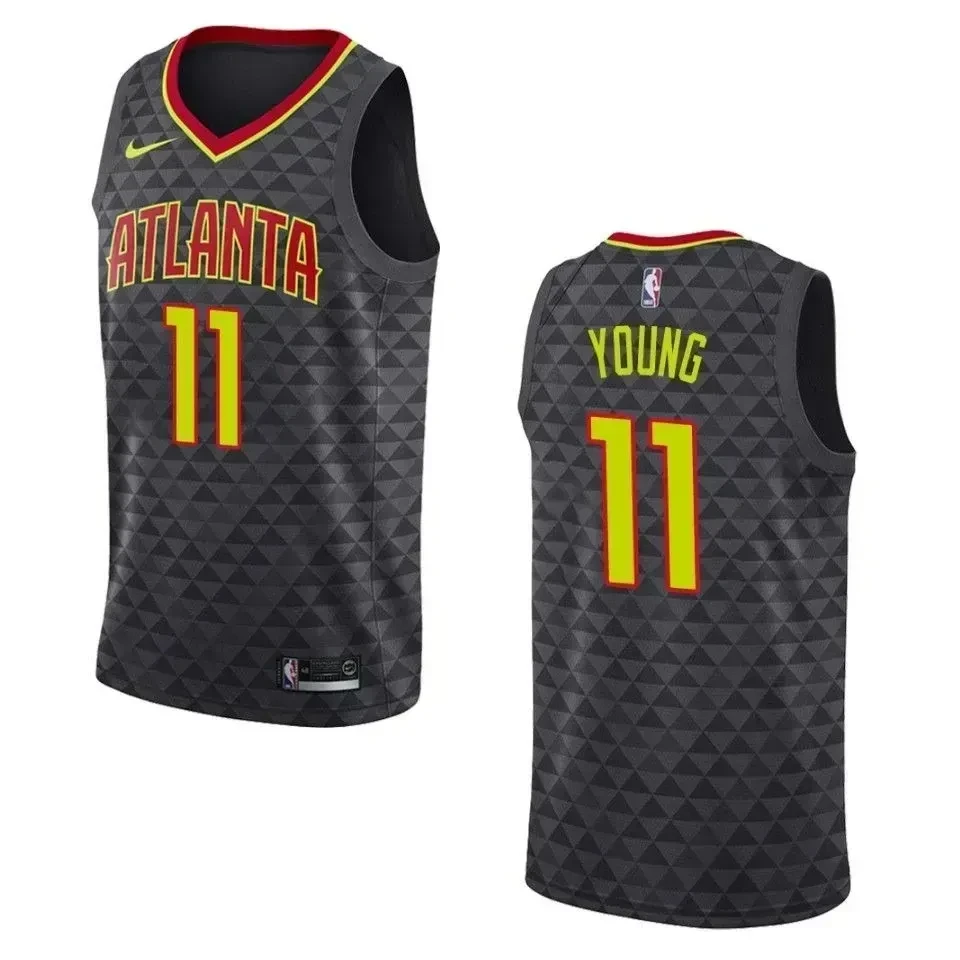 Men's Atlanta Hawks 11 Trae Young Icon Swingman Jersey - Black