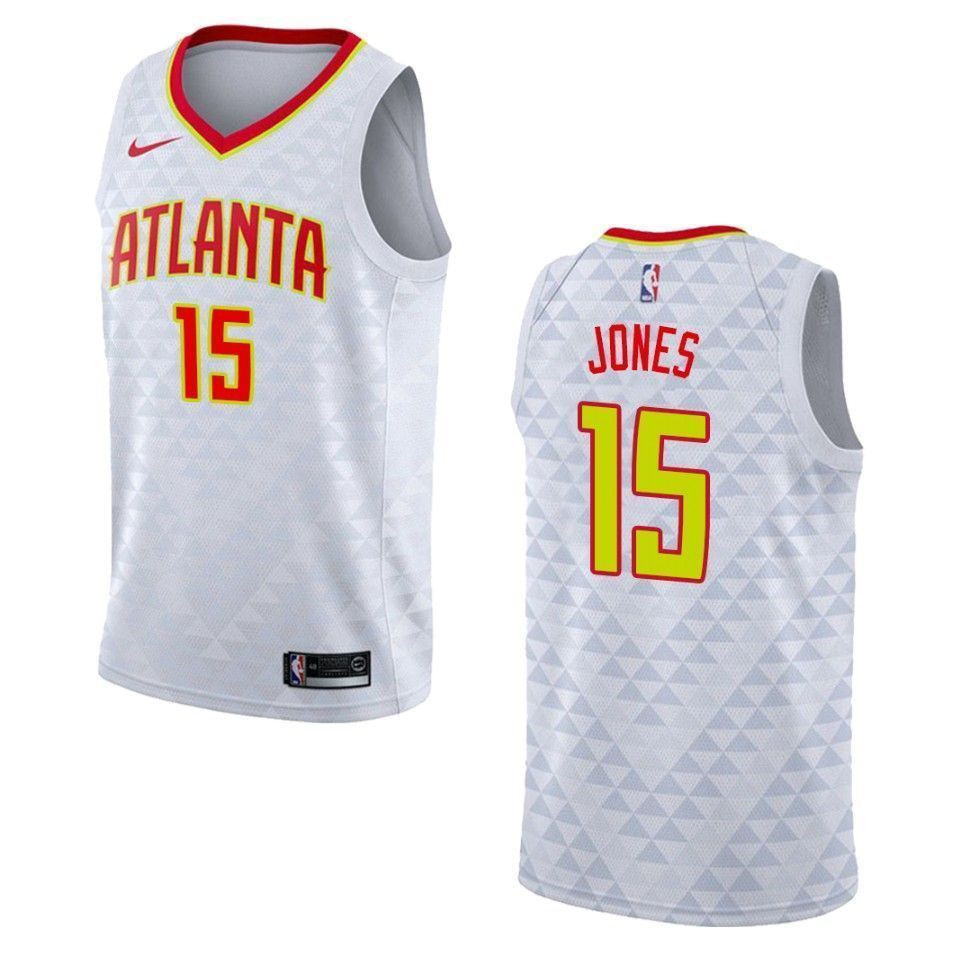 Men's Atlanta Hawks 15 Damian Jones Association Swingman Jersey - White