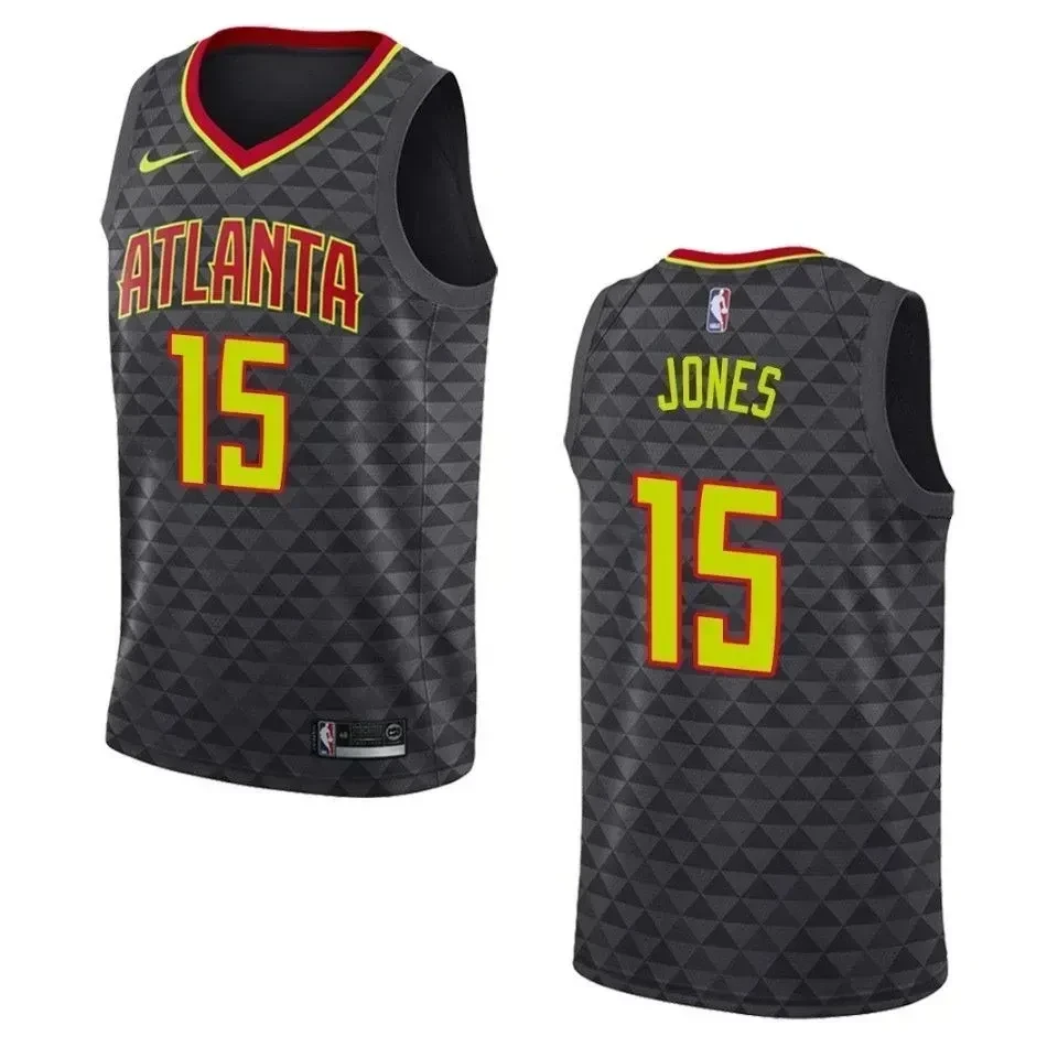 Men's Atlanta Hawks 15 Damian Jones Icon Swingman Jersey - Black