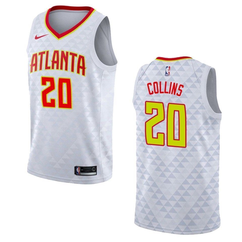 Men's Atlanta Hawks 20 John Collins Association Swingman Jersey - White