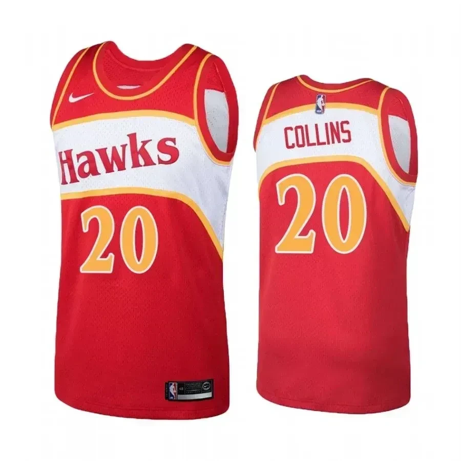 Men's Atlanta Hawks 20 John Collins Hardwood Classics Red Jersey