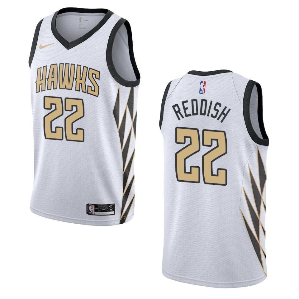 Men's Atlanta Hawks 22 Cam Reddish City Swingman Jersey - White