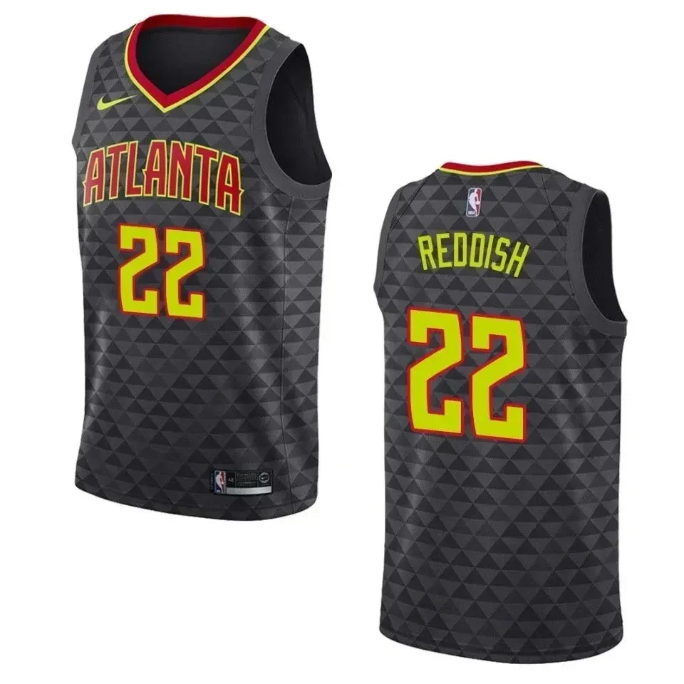 Men's Atlanta Hawks 22 Cam Reddish Icon Swingman Jersey - Black