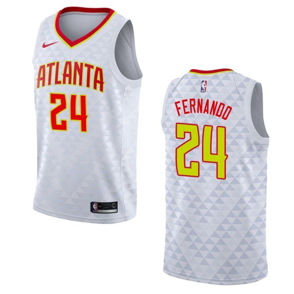 Men's Atlanta Hawks 24 Bruno Fernando Association Swingman Jersey - White