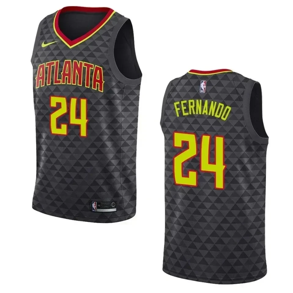 Men's Atlanta Hawks 24 Bruno Fernando Icon Swingman Jersey - Black