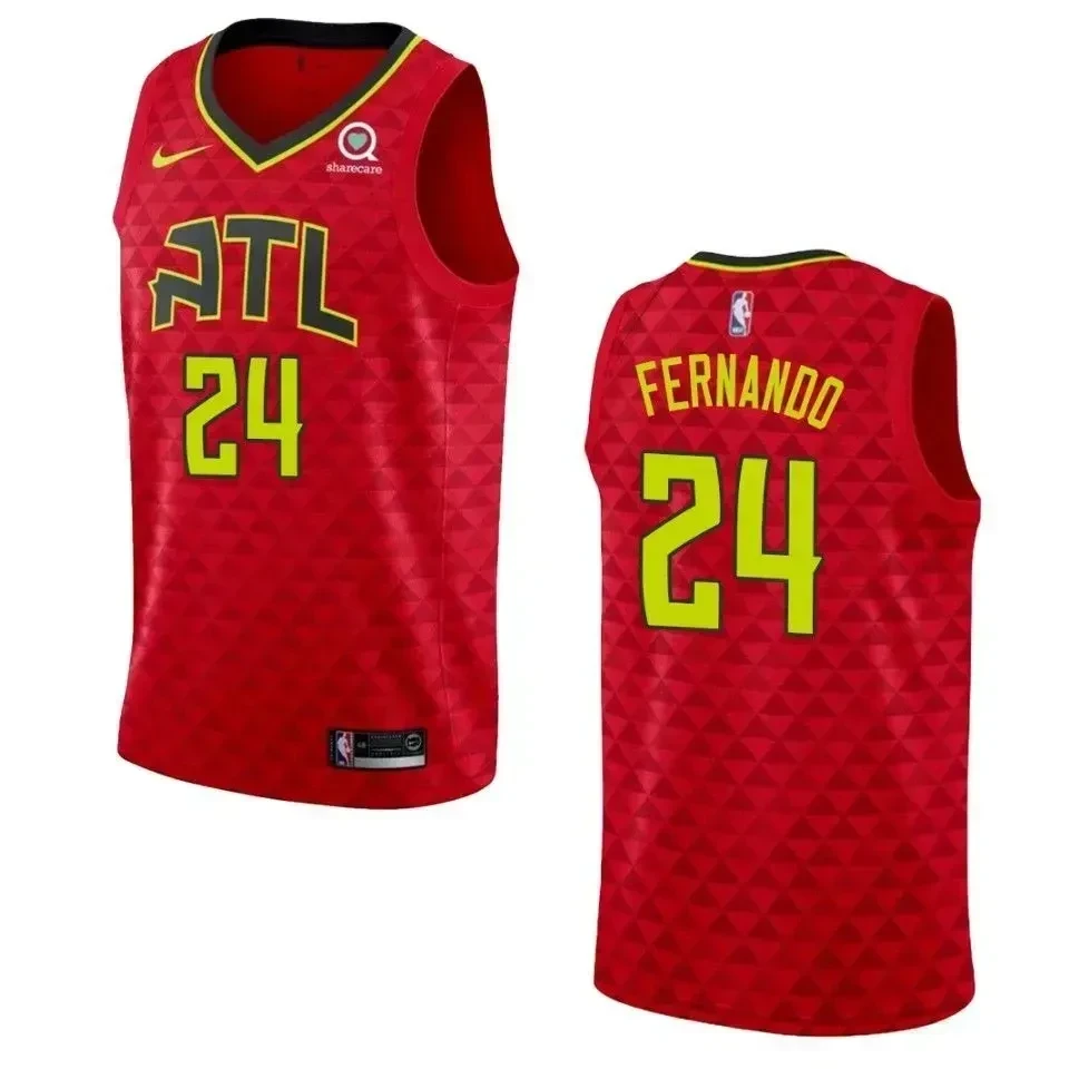 Men's Atlanta Hawks 24 Bruno Fernando Statement Swingman Jersey - Red