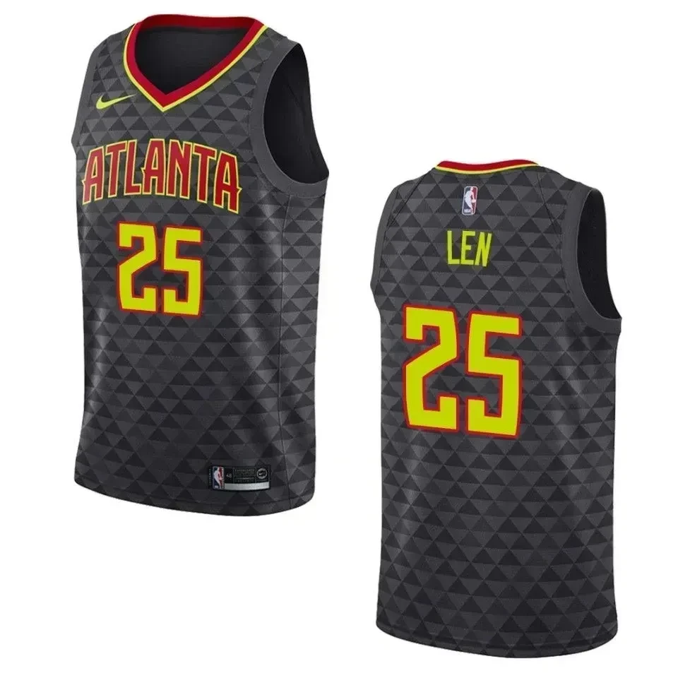 Men's Atlanta Hawks 25 Alex Len Icon Swingman Jersey - Black