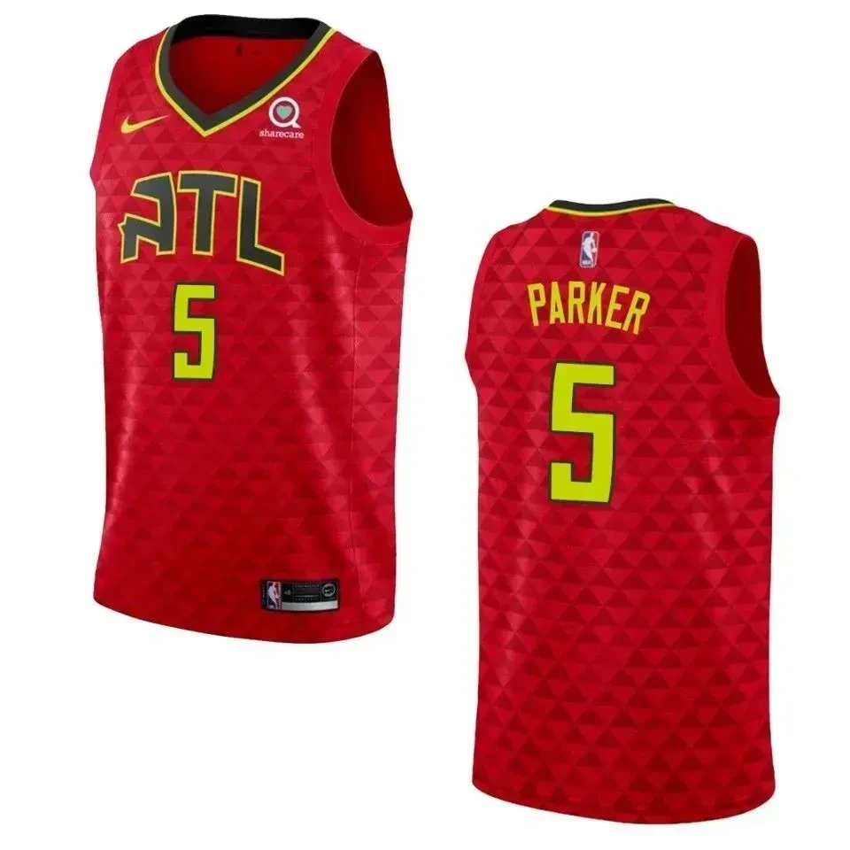 Men's Atlanta Hawks 5 Jabari Parker Statement Swingman Jersey - Red