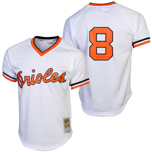 Men's Baltimore Orioles Cal Ripken Jr. Mitchell & Ness White 1985 Cooperstown Collection Batting Practice Jersey