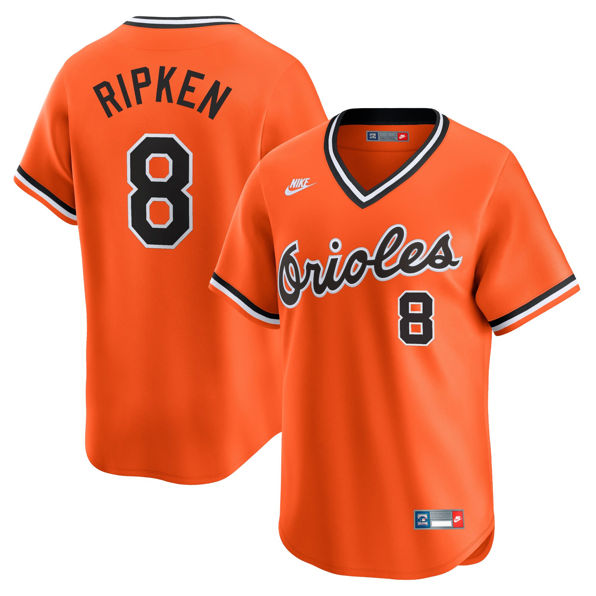 Men's Baltimore Orioles Cal Ripken Jr. Orange Throwback Cooperstown Limited Jersey