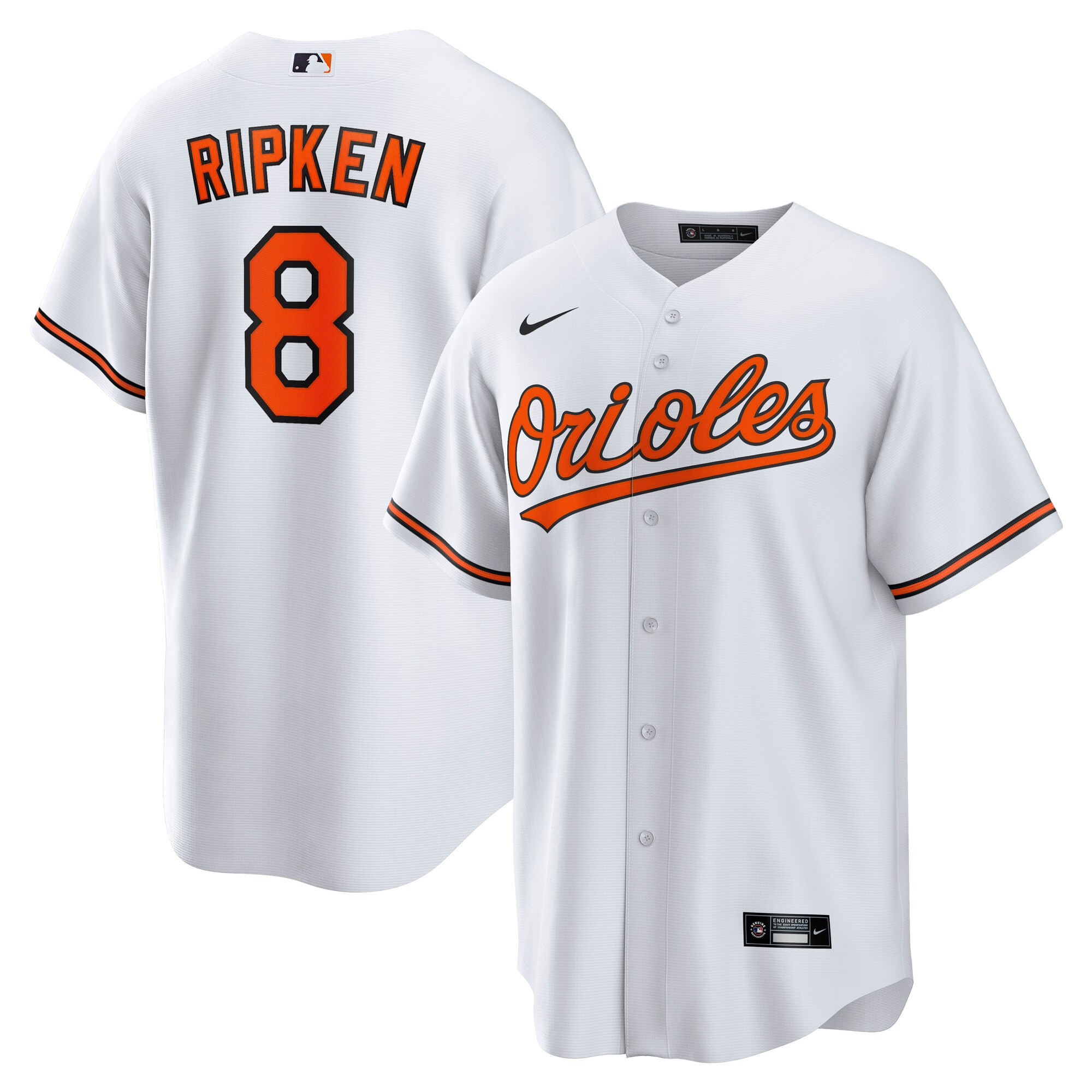 Men's Baltimore Orioles Cal Ripken Jr. White Throwback Player Jersey
