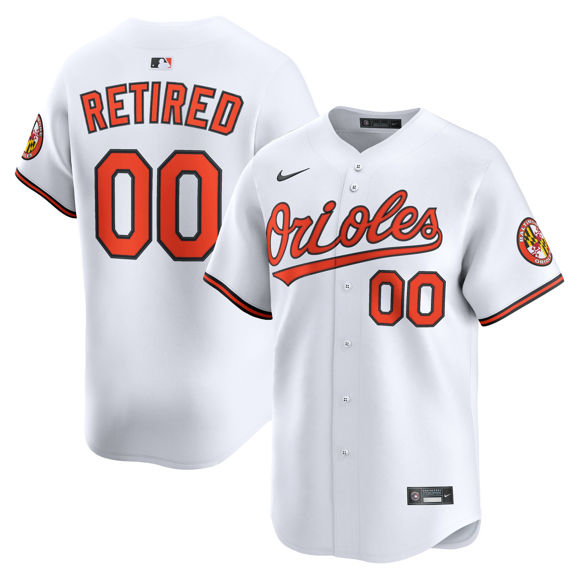 Men's Baltimore Orioles White Home Limited Pick-a-player Retired Roster Jersey