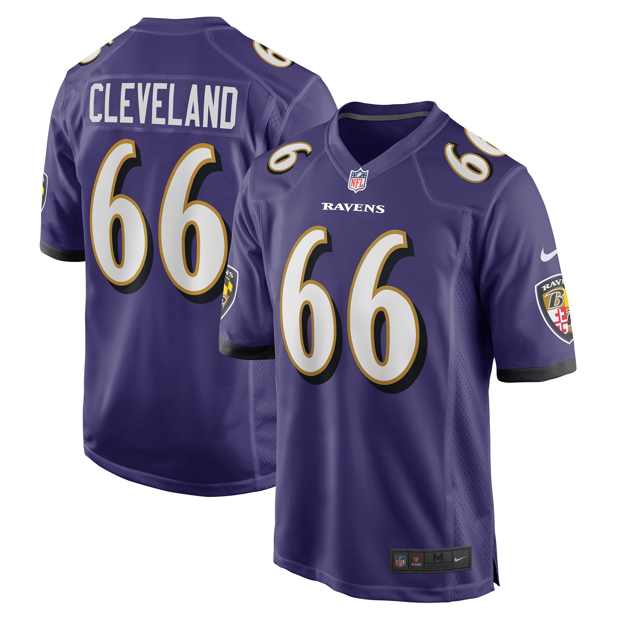Men's Baltimore Ravens Ben Cleveland Purple Game Jersey Js7970