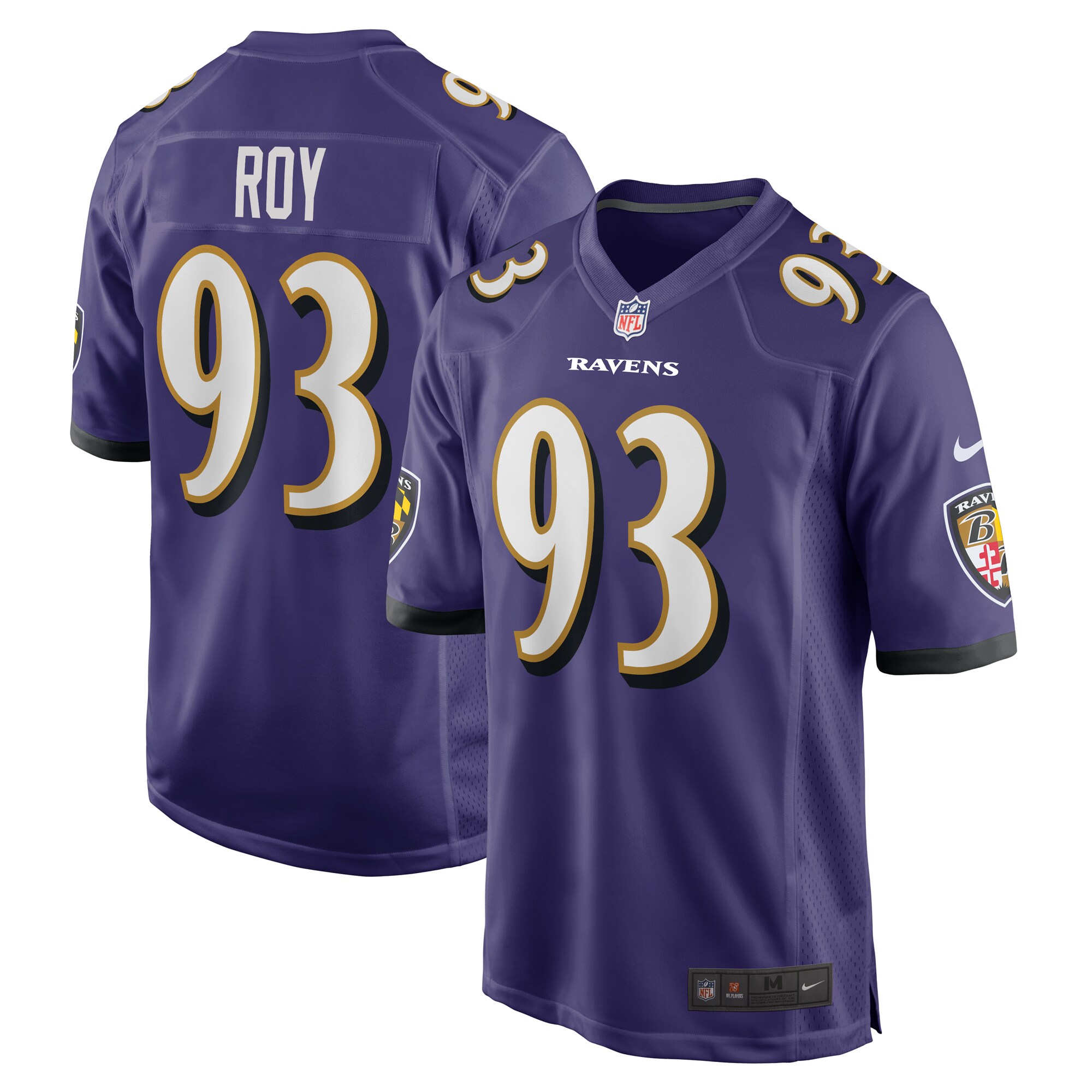 Men's Baltimore Ravens Bravvion Roy Purple Game Jersey Js7620