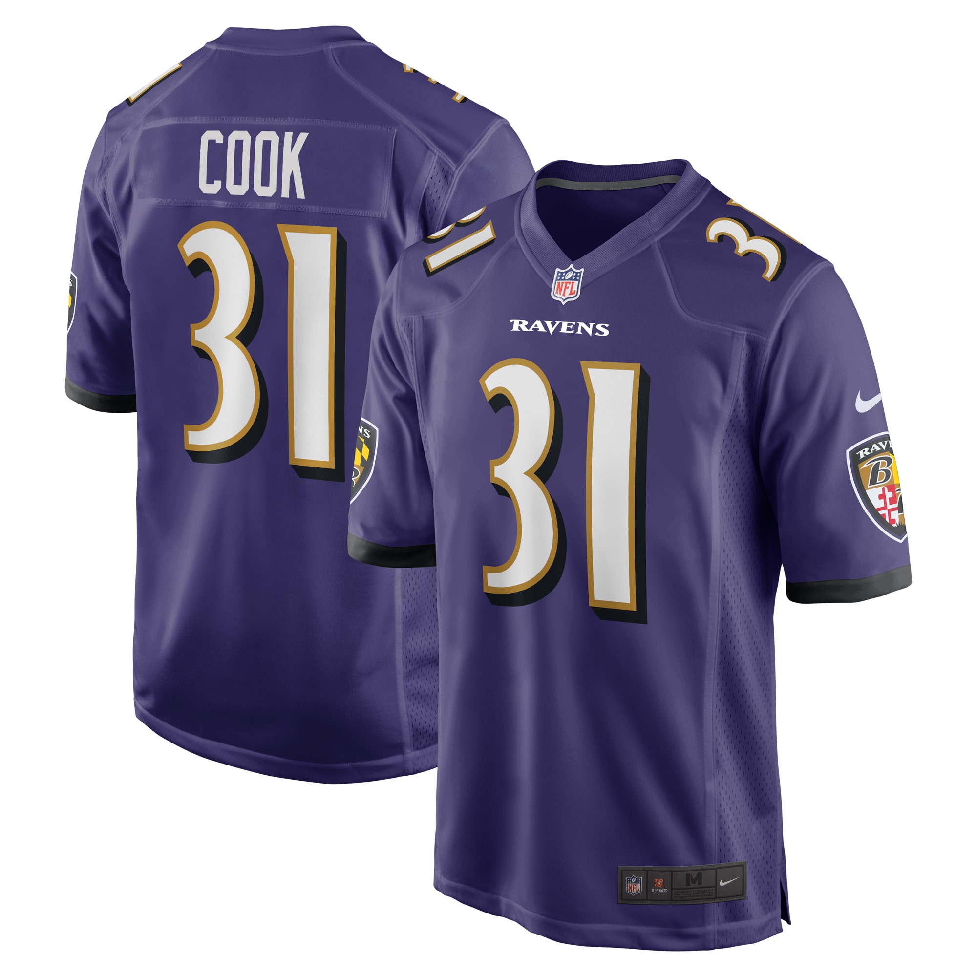 Men's Baltimore Ravens Dalvin Cook Purple Game Jersey Js5597