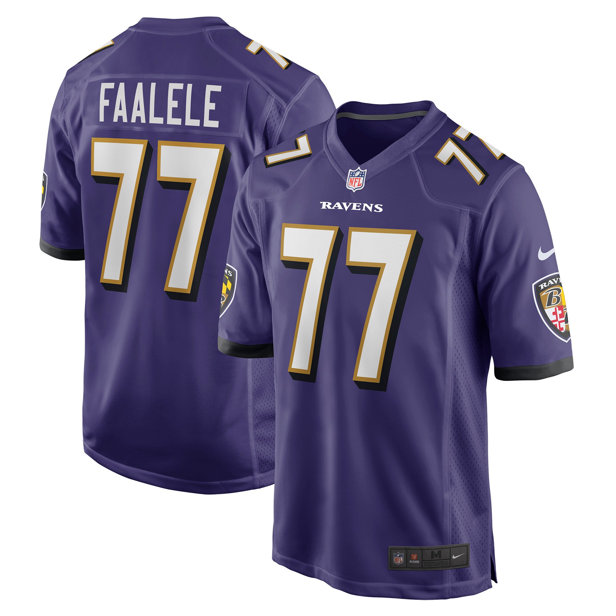 Men's Baltimore Ravens Daniel Faalele Purple Player Game Jersey Js6613