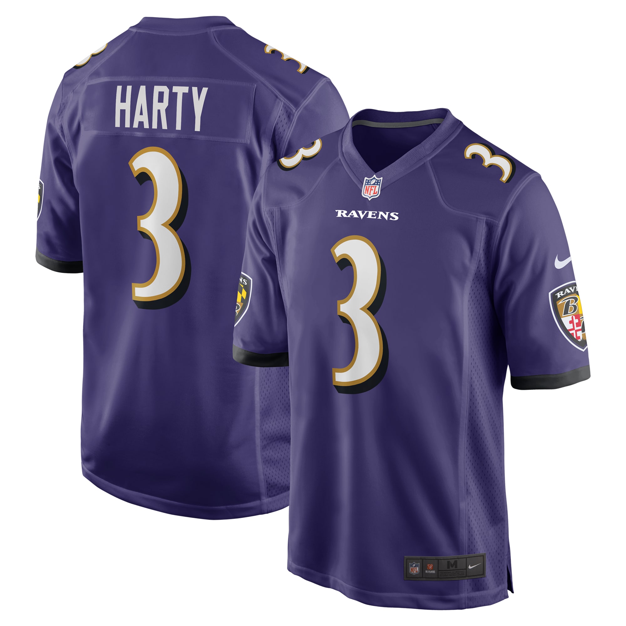 Men's Baltimore Ravens Deonte Harty Purple Team Game Jersey Js6689