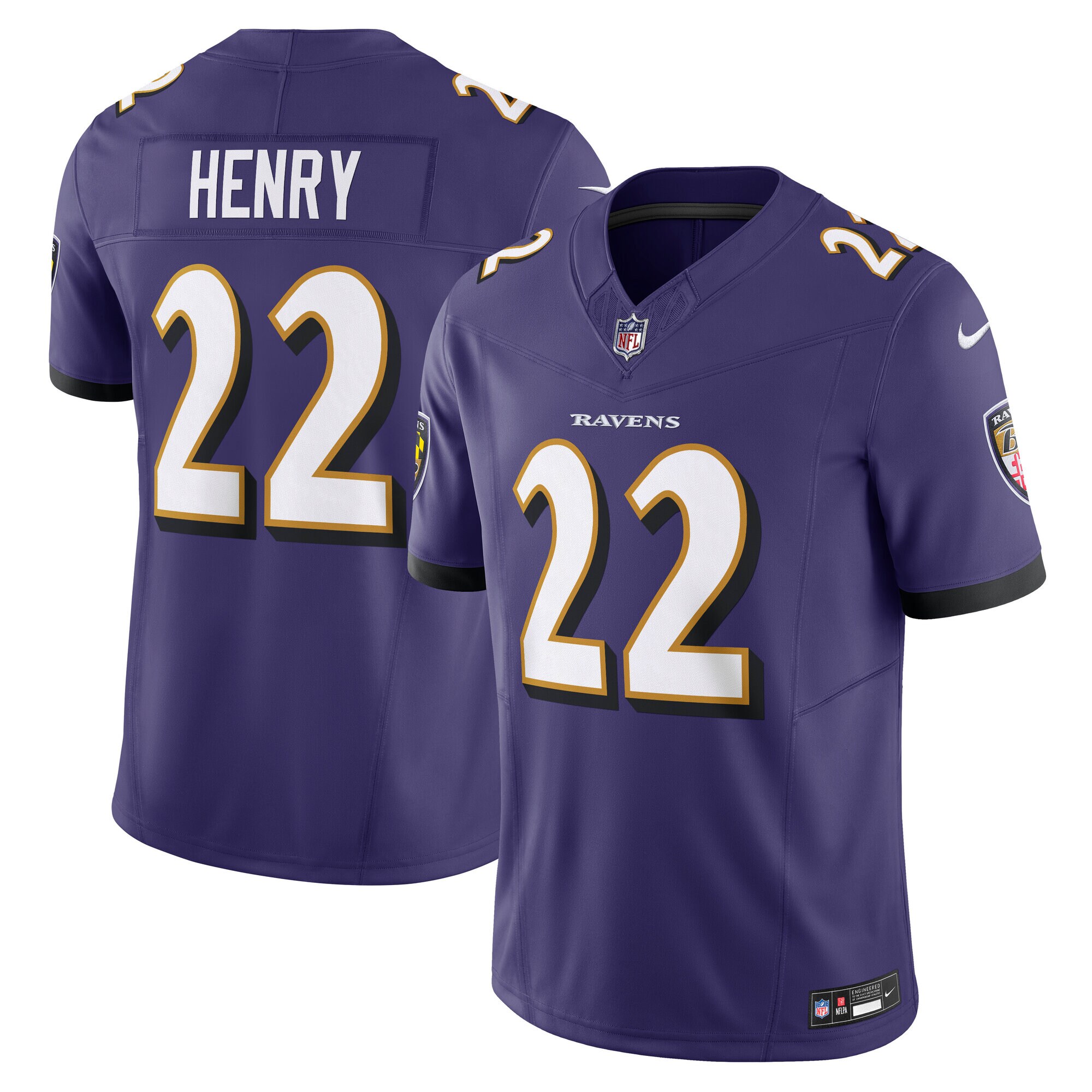 Men's Baltimore Ravens Derrick Henry Purple Vapor F.u.s.e. Limited Jersey Js4989