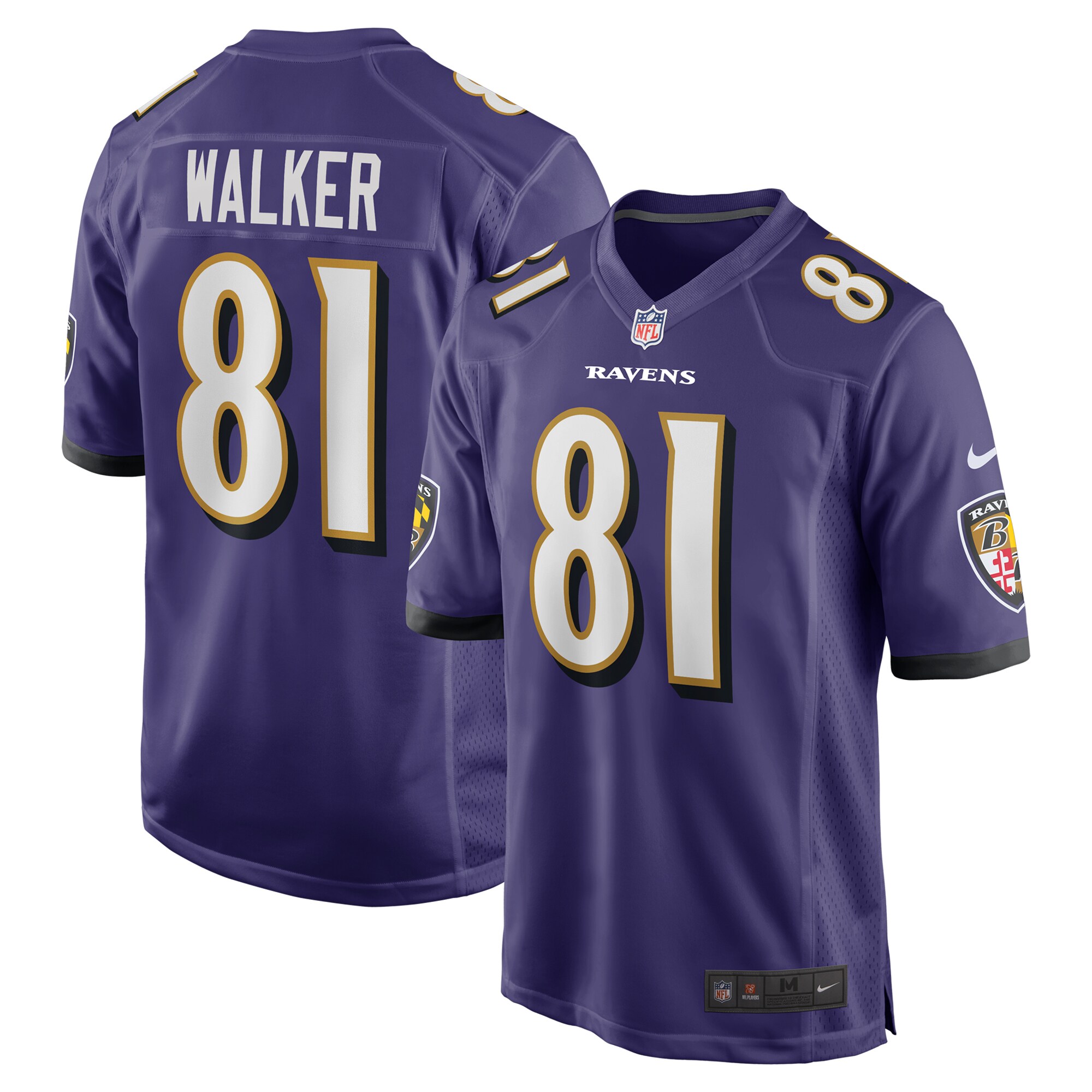 Men's Baltimore Ravens Devontez Walker Purple Team Game Jersey Js2478