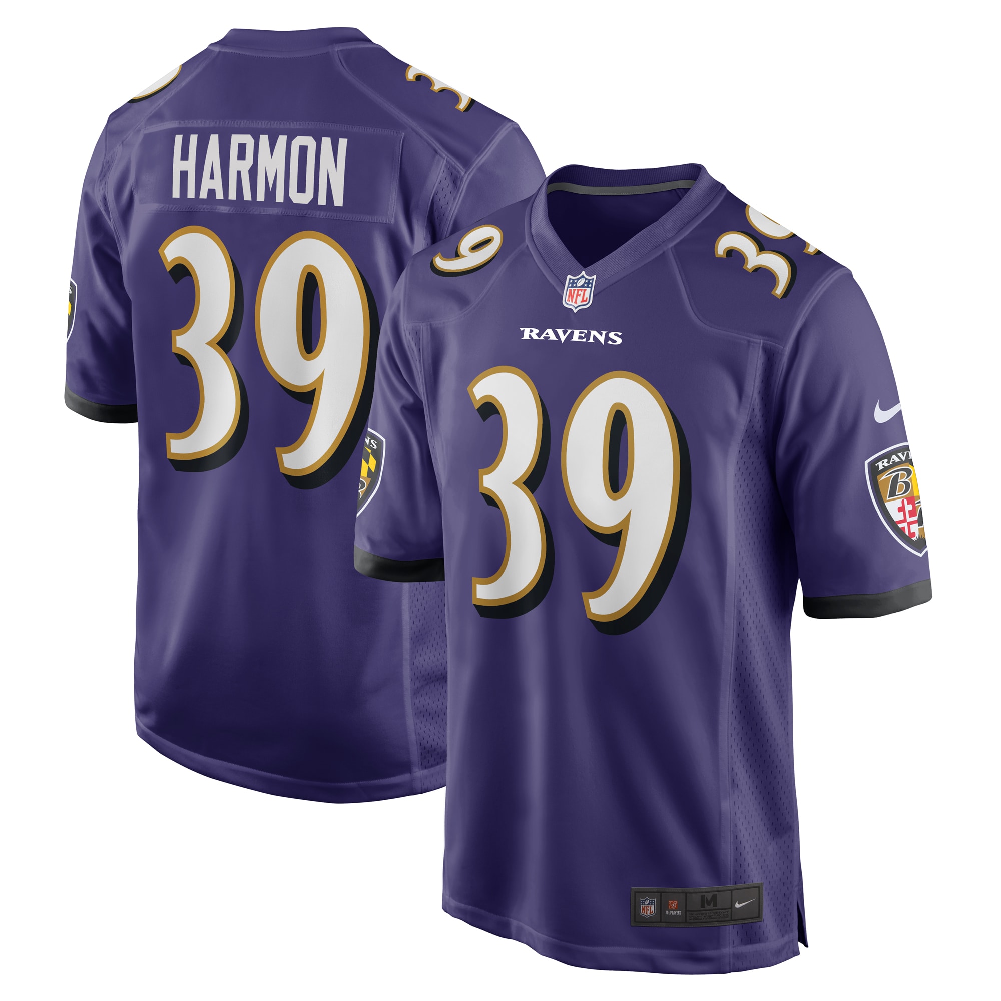 Men's Baltimore Ravens Duron Harmon Purple Game Jersey Js9572