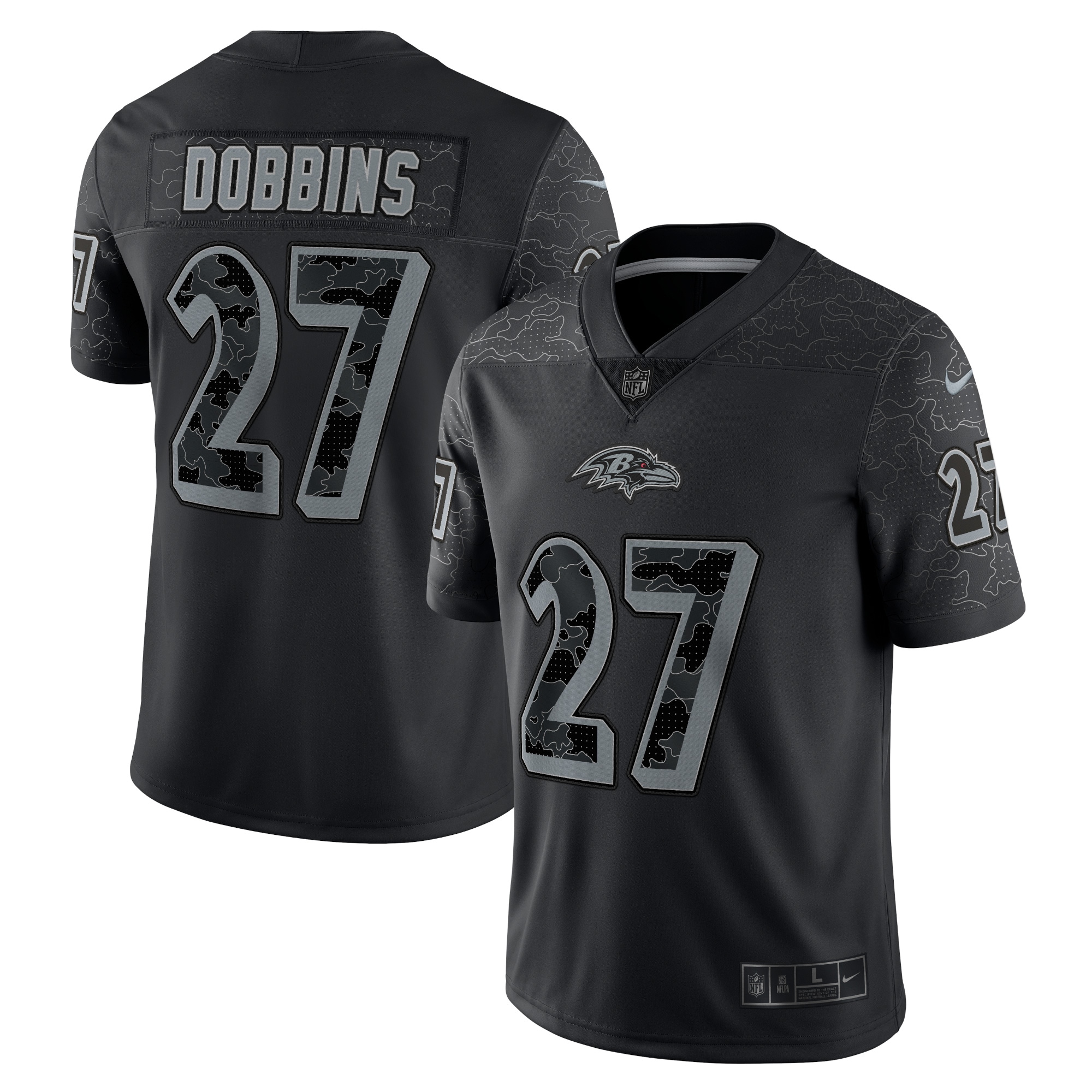 Men's Baltimore Ravens J.k. Dobbins Black Rflctv Limited Jersey Js6880