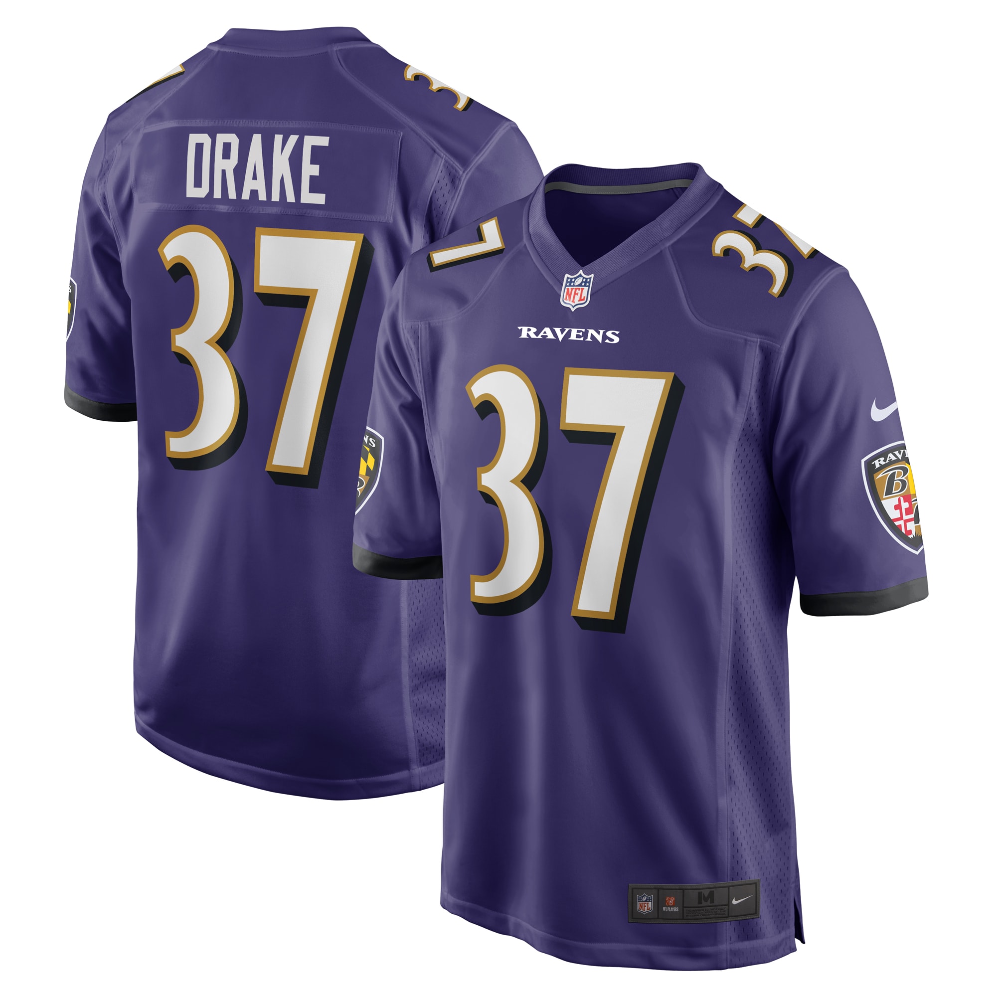Men's Baltimore Ravens Kenyan Drake Purple Game Jersey Js4542