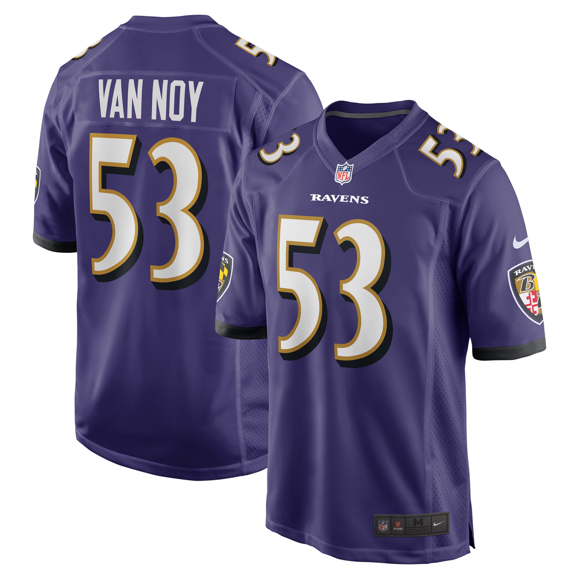 Men's Baltimore Ravens Kyle Van Noy Purple Team Game Jersey Js5421