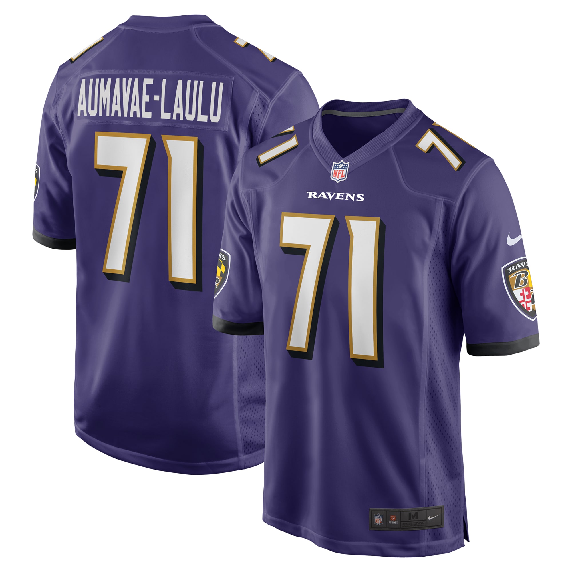 Men's Baltimore Ravens Malaesala Aumavae-laulu Purple Team Game Jersey Js2195