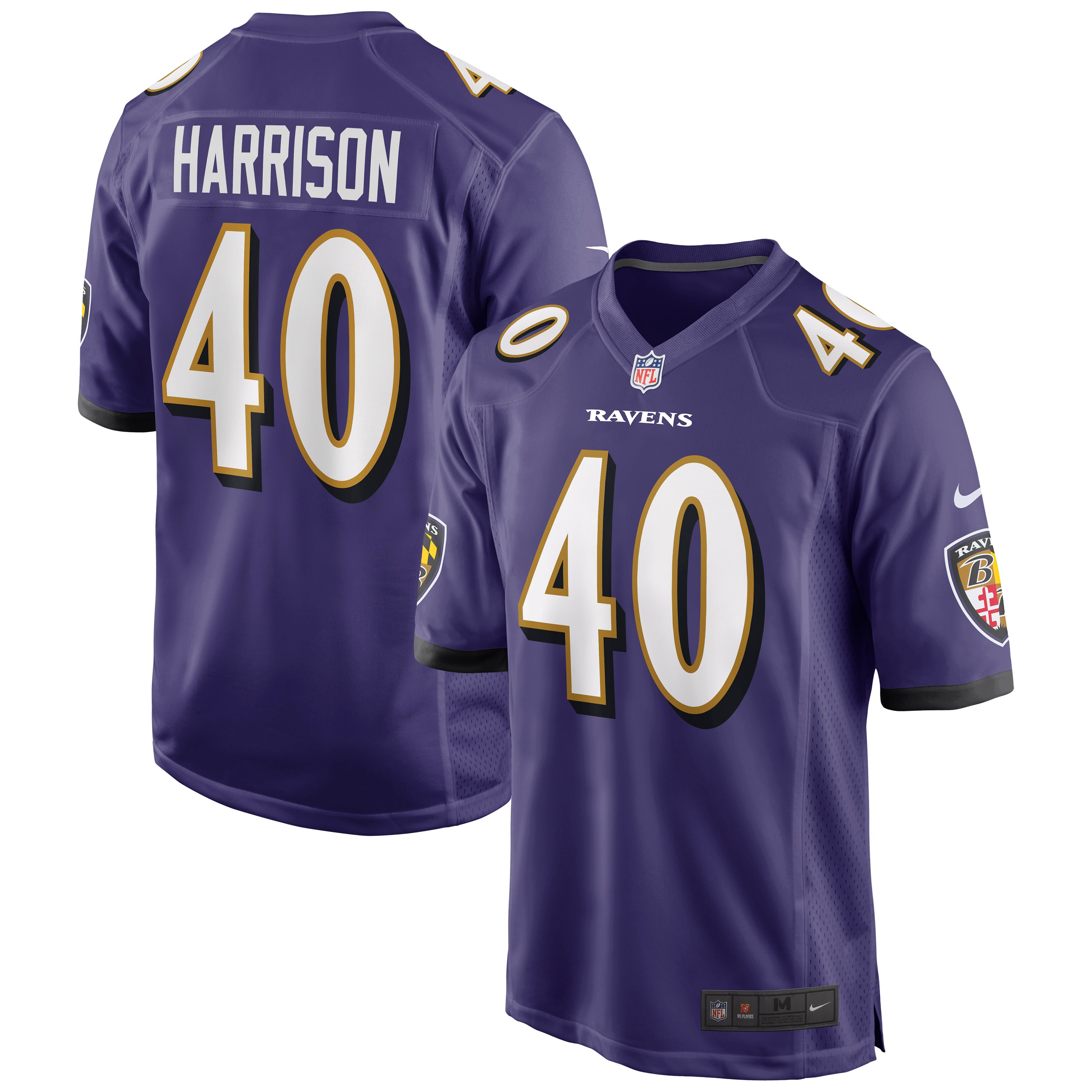 Men's Baltimore Ravens Malik Harrison Purple Game Jersey Js3470