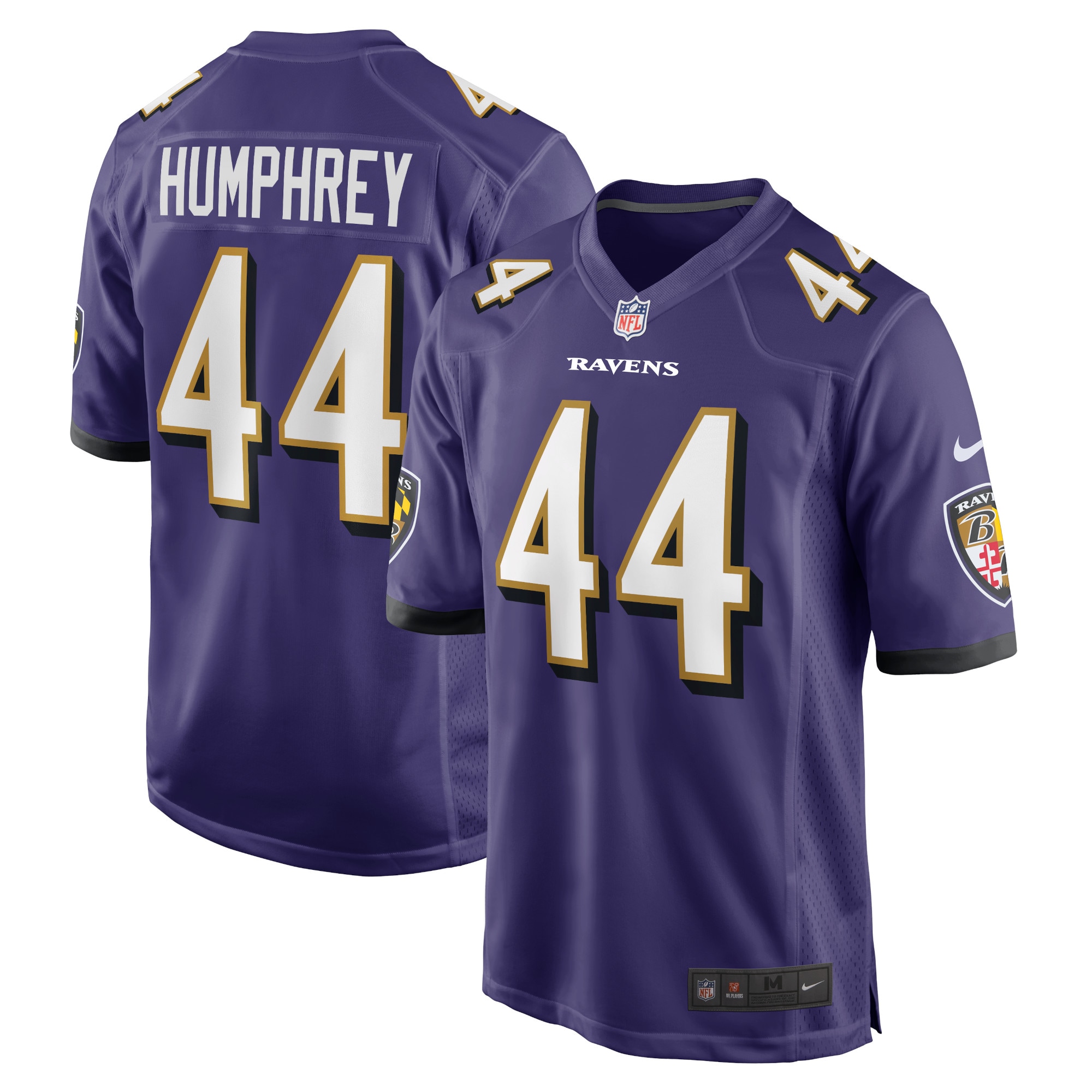 Men's Baltimore Ravens Marlon Humphrey Purple Game Team Jersey Js6583