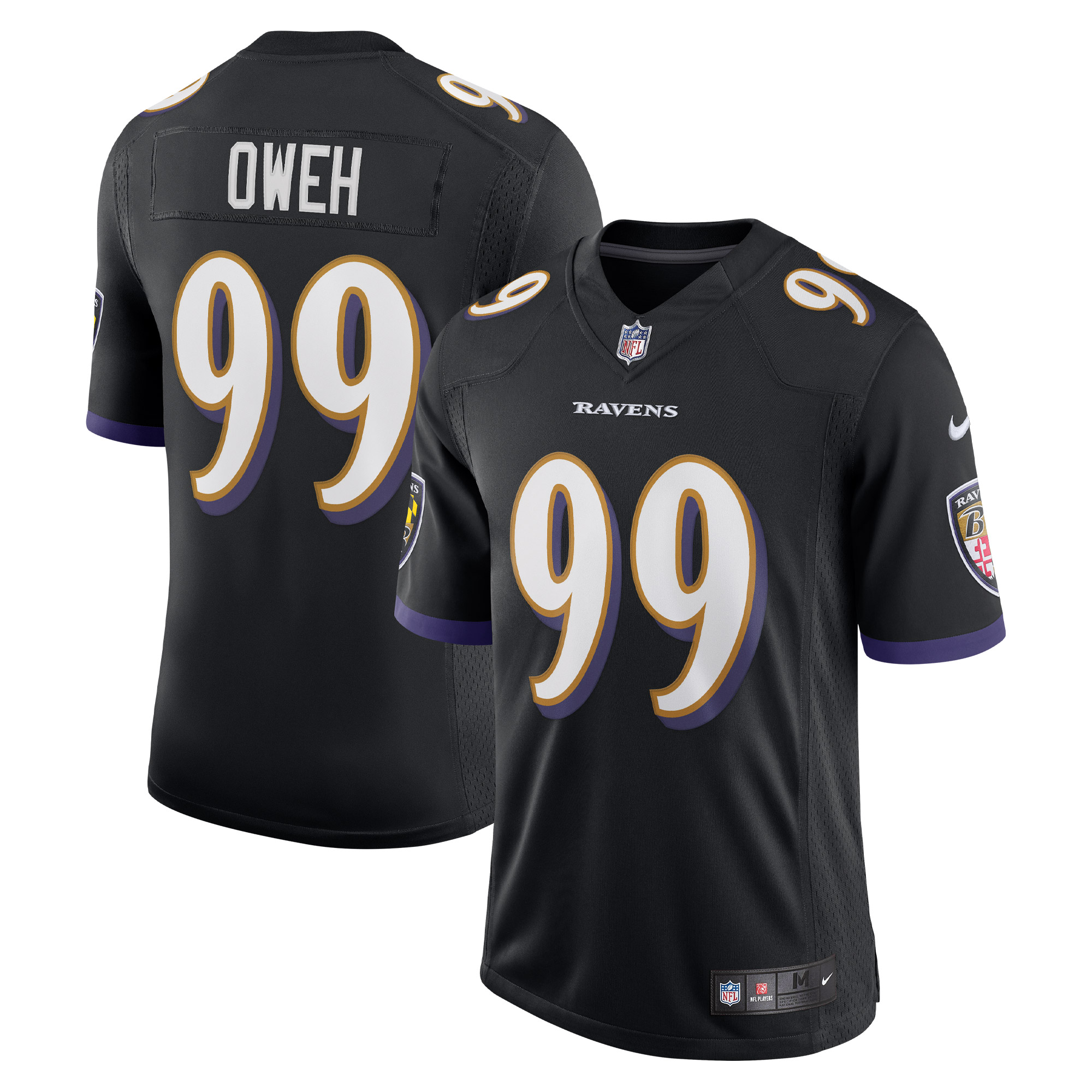 Men's Baltimore Ravens Odafe Oweh Black Vapor Limited Jersey Js5343