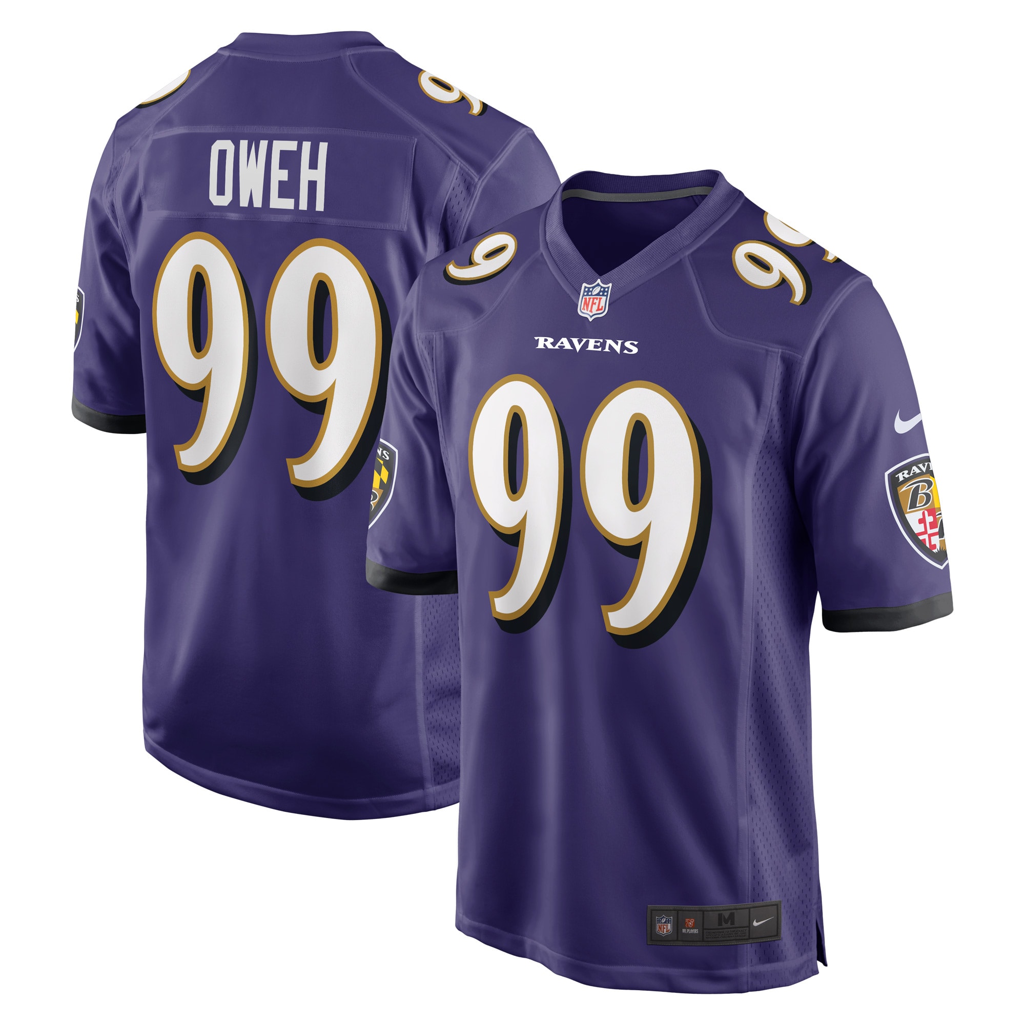 Men's Baltimore Ravens Odafe Oweh Purple Game Jersey Js3865