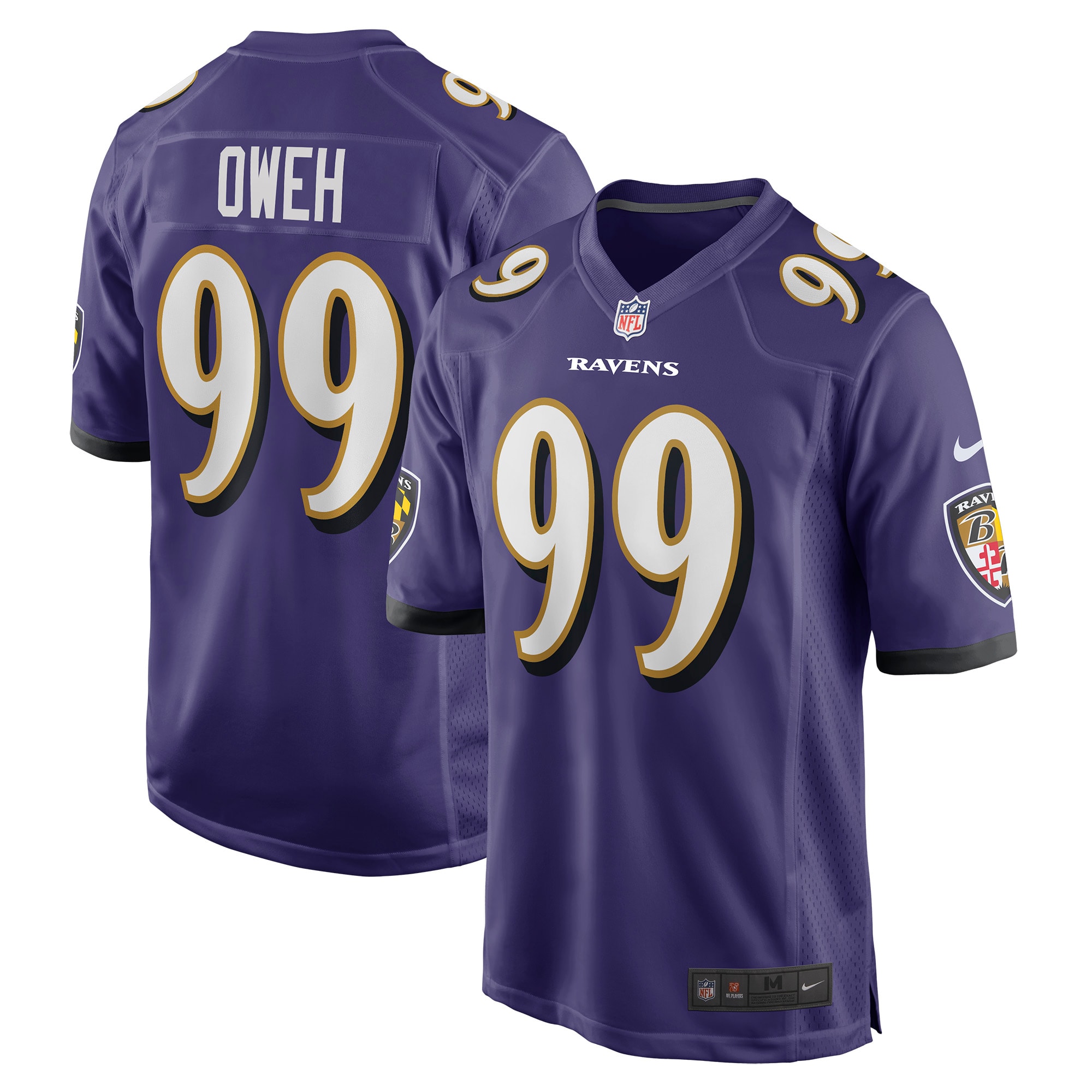 Men's Baltimore Ravens Odafe Oweh Purple Game Player Jersey Js5277