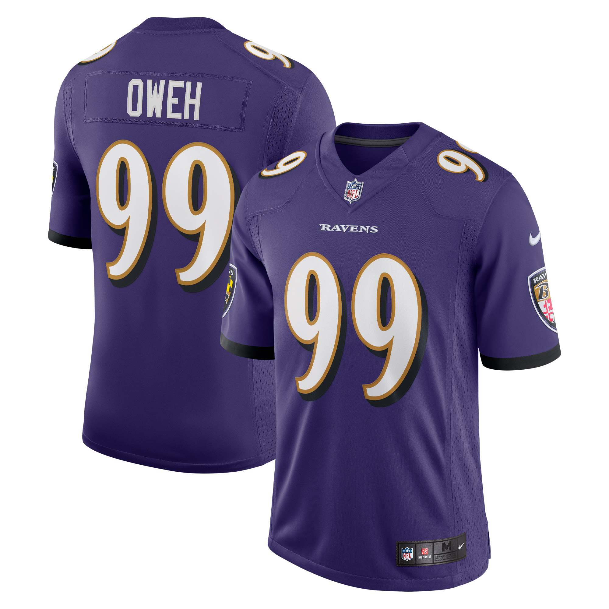 Men's Baltimore Ravens Odafe Oweh Purple Vapor Limited Jersey Js3353