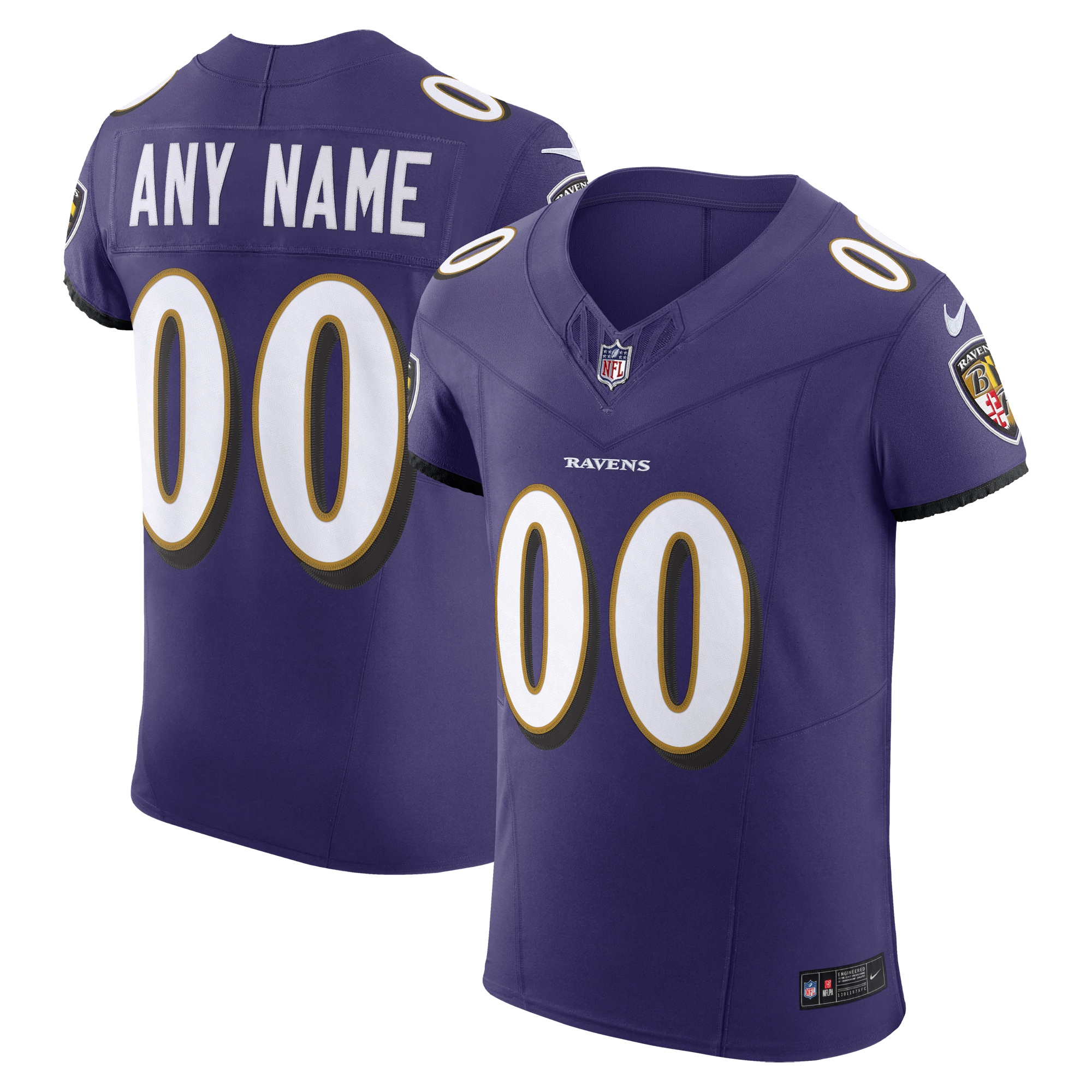 Men's Baltimore Ravens Purple Vapor F.u.s.e. Elite Custom Jersey Js4535