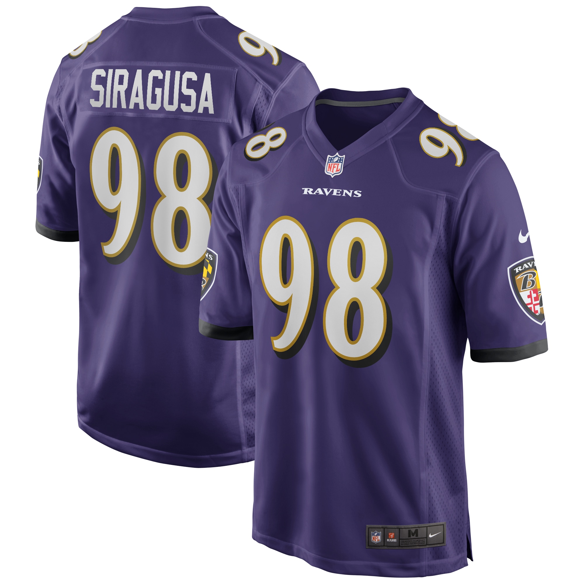 Men's Baltimore Ravens Tony Siragusa Purple Game Retired Player Jersey Js5126