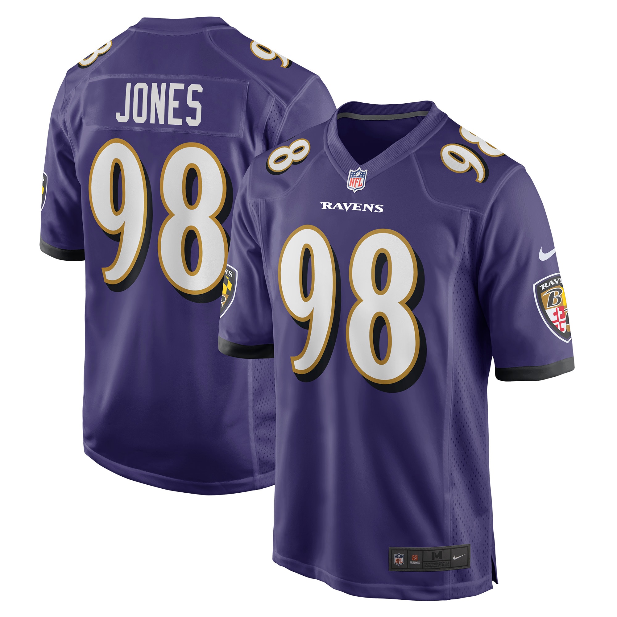 Men's Baltimore Ravens Travis Jones Purple Player Game Jersey Js7436