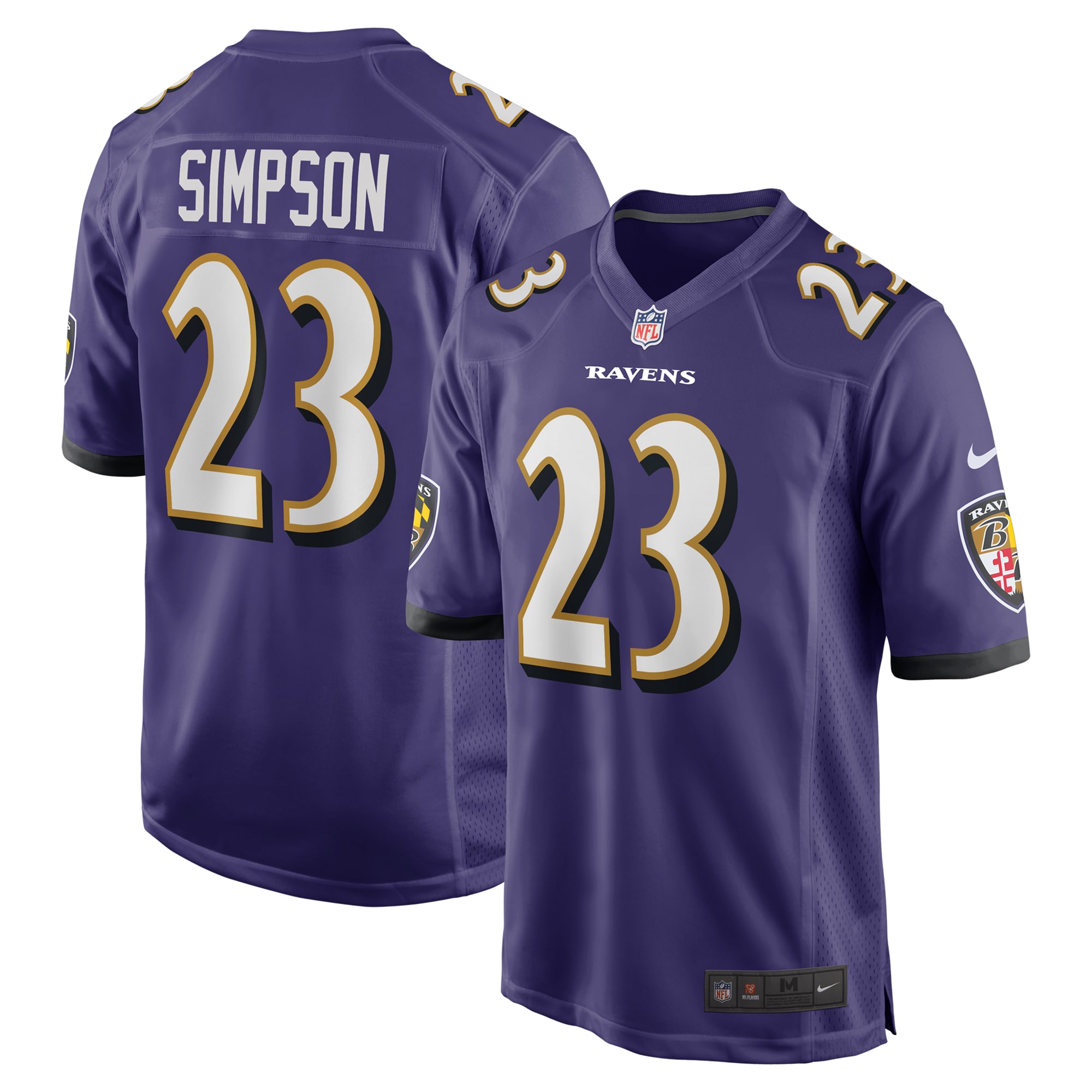 Men's Baltimore Ravens Trenton Simpson Purple Team Game Jersey Js2271